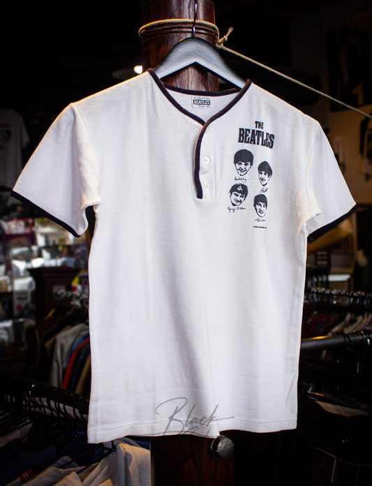 Vintage Beatles Henley Concert T Shirt 1965 White Small
