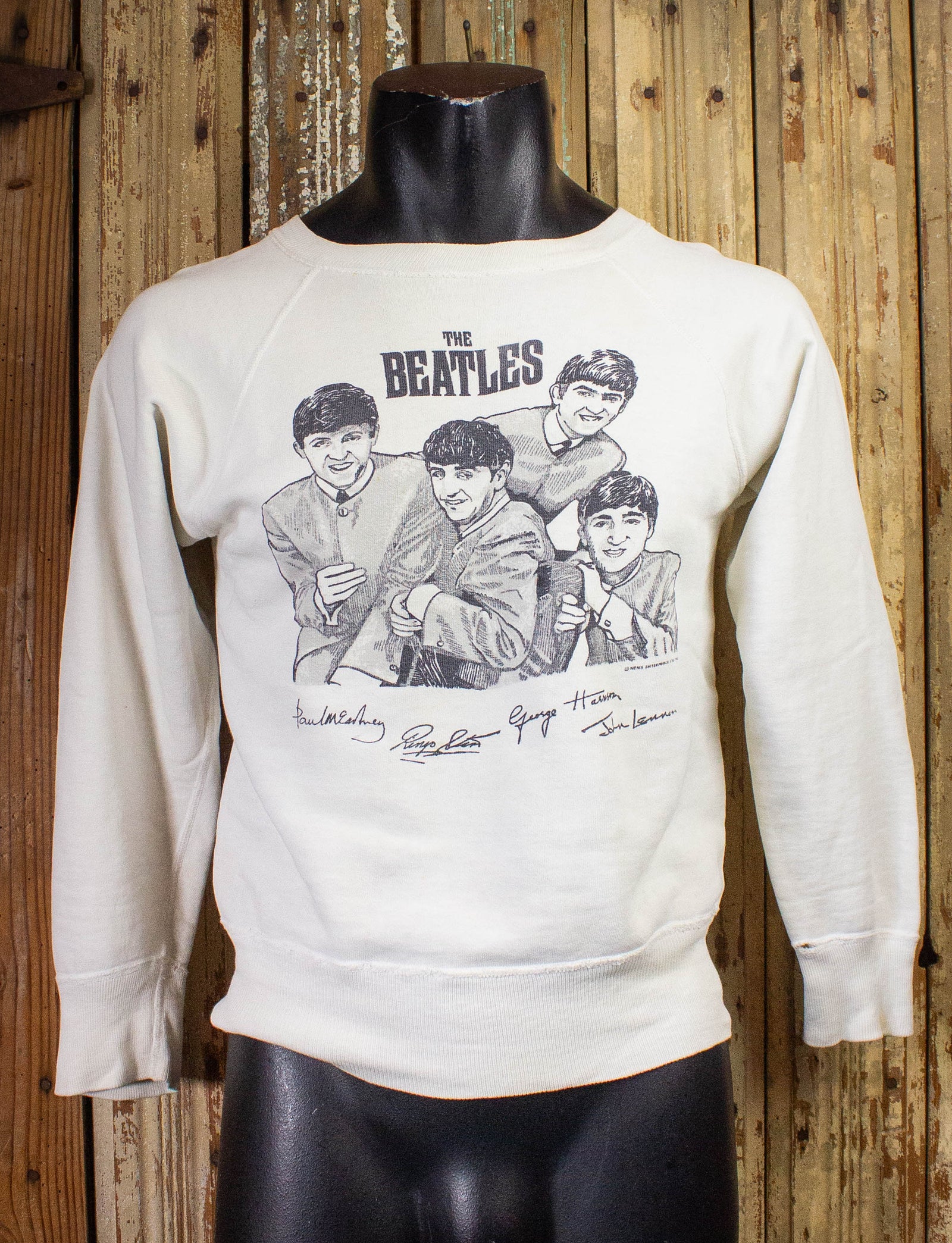 Vintage Beatles Sweatshirt 1963 White Small