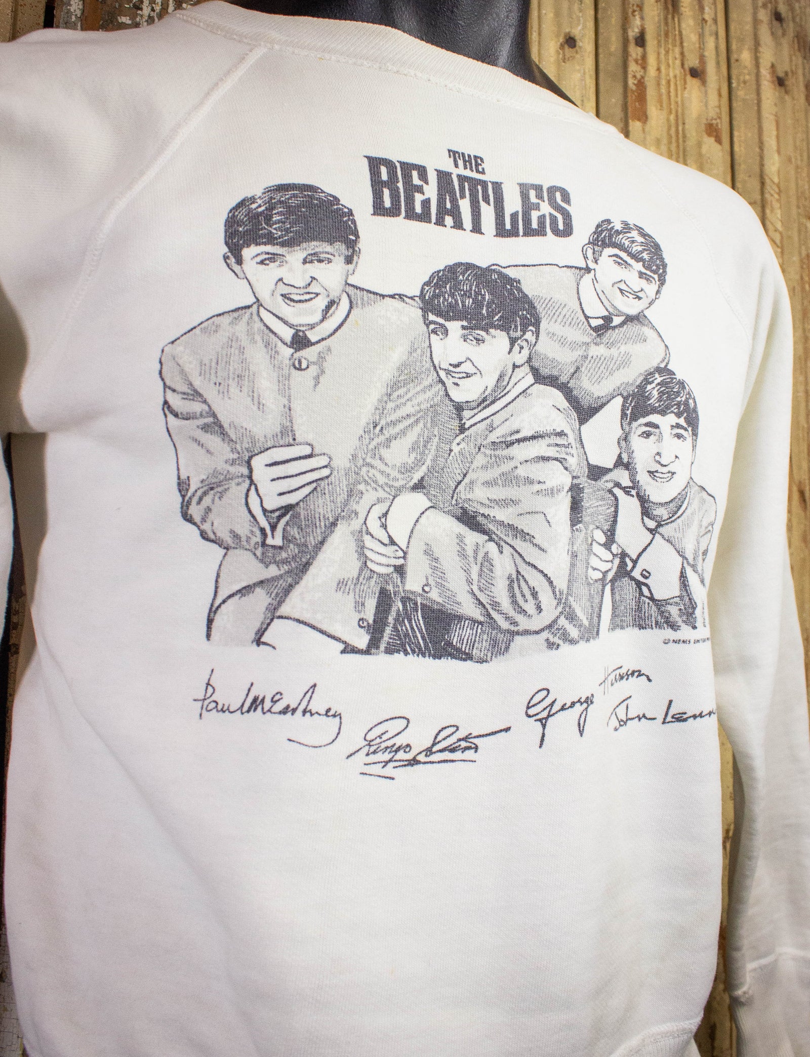Vintage Beatles Sweatshirt 1963 White Small