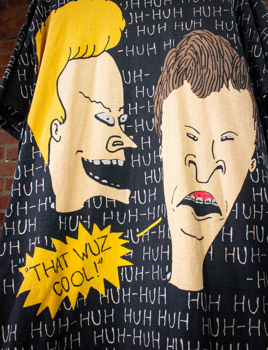 Vintage Beavis and Butthead AOP Graphic T Shirt 1993 Black XL