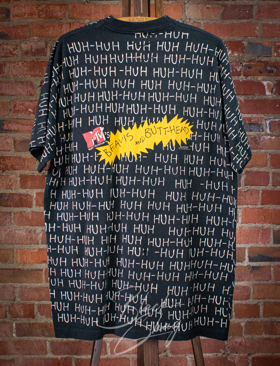 Vintage Beavis and Butthead AOP Graphic T Shirt 1993 Black XL