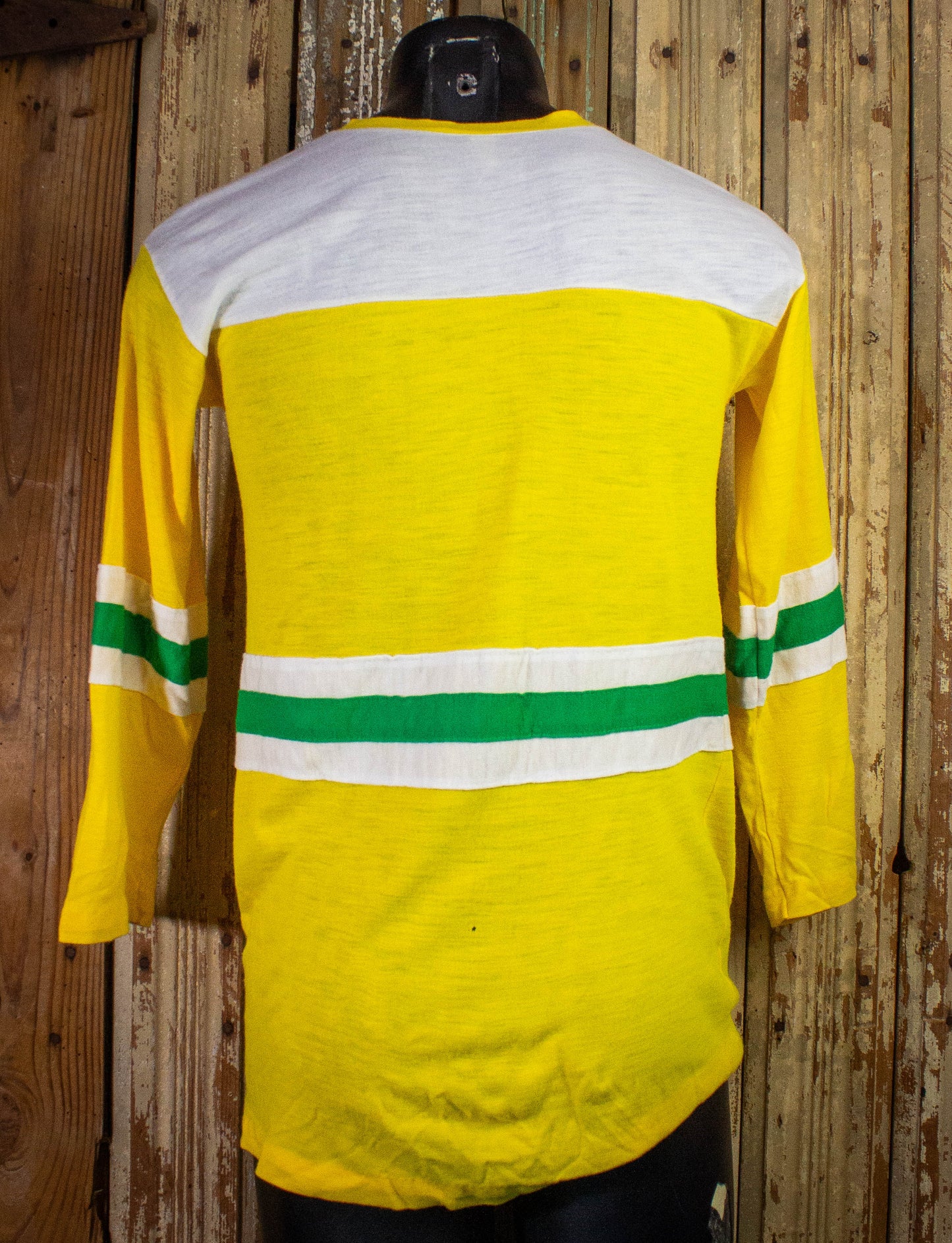Vintage Berkleigh Juniors #4 Jersey Long Sleeve T Shirt 70s Yellow Small