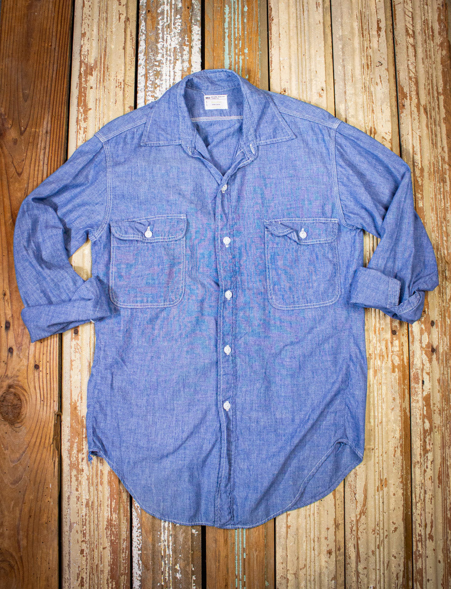 Vintage Big Mac Chambray Shirt 70s Blue Medium