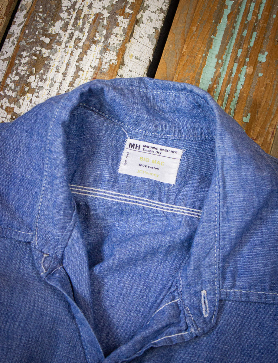 Vintage Big Mac Chambray Shirt 70s Blue Medium