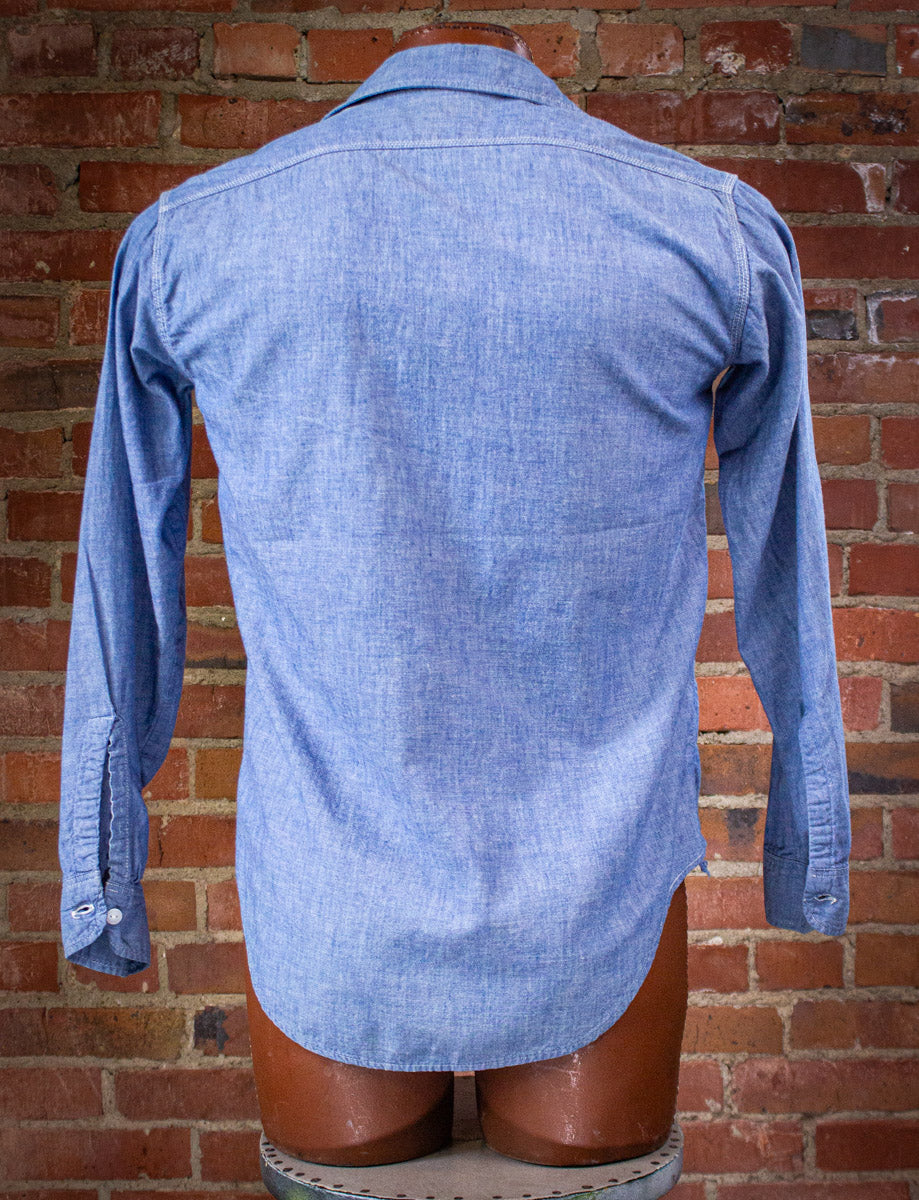 Vintage Big Mac Chambray Shirt 70s Blue Medium