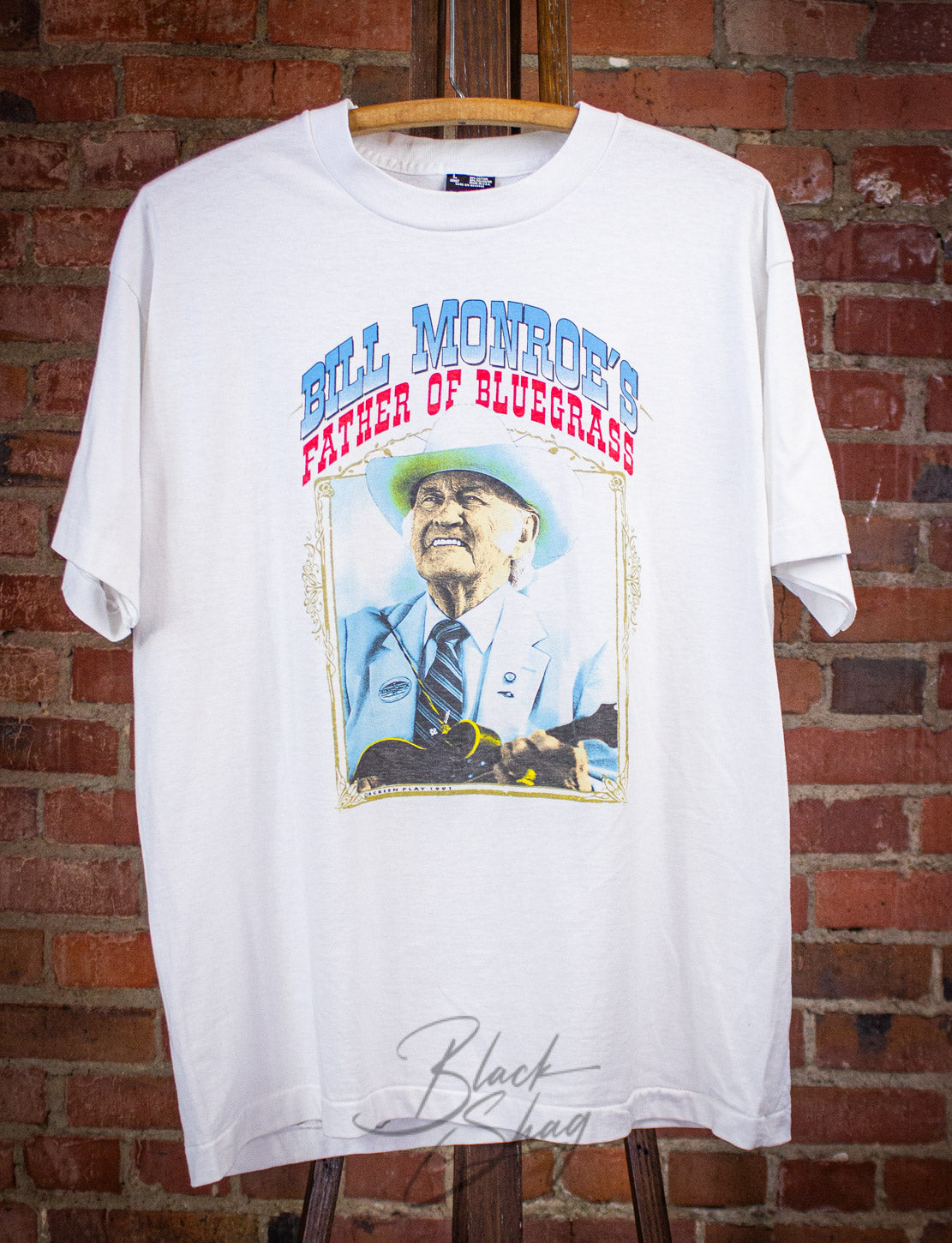 Vintage Bill Monroe Father Of Bluegrass Concert T Shirt 1991 White Large