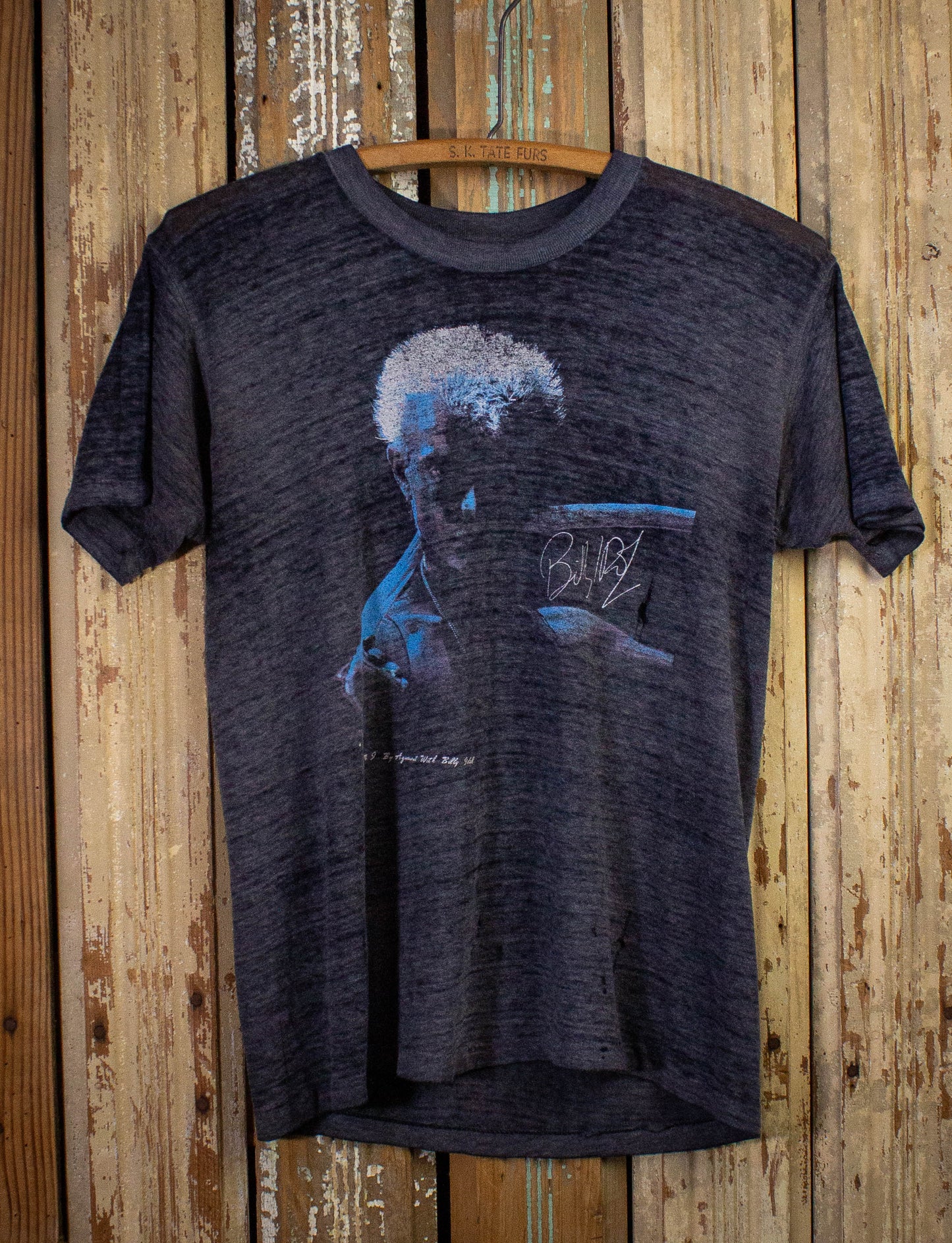 Vintage Billy Idol Rebel Yell 1983 Concert T Shirt Black and Blue Medium