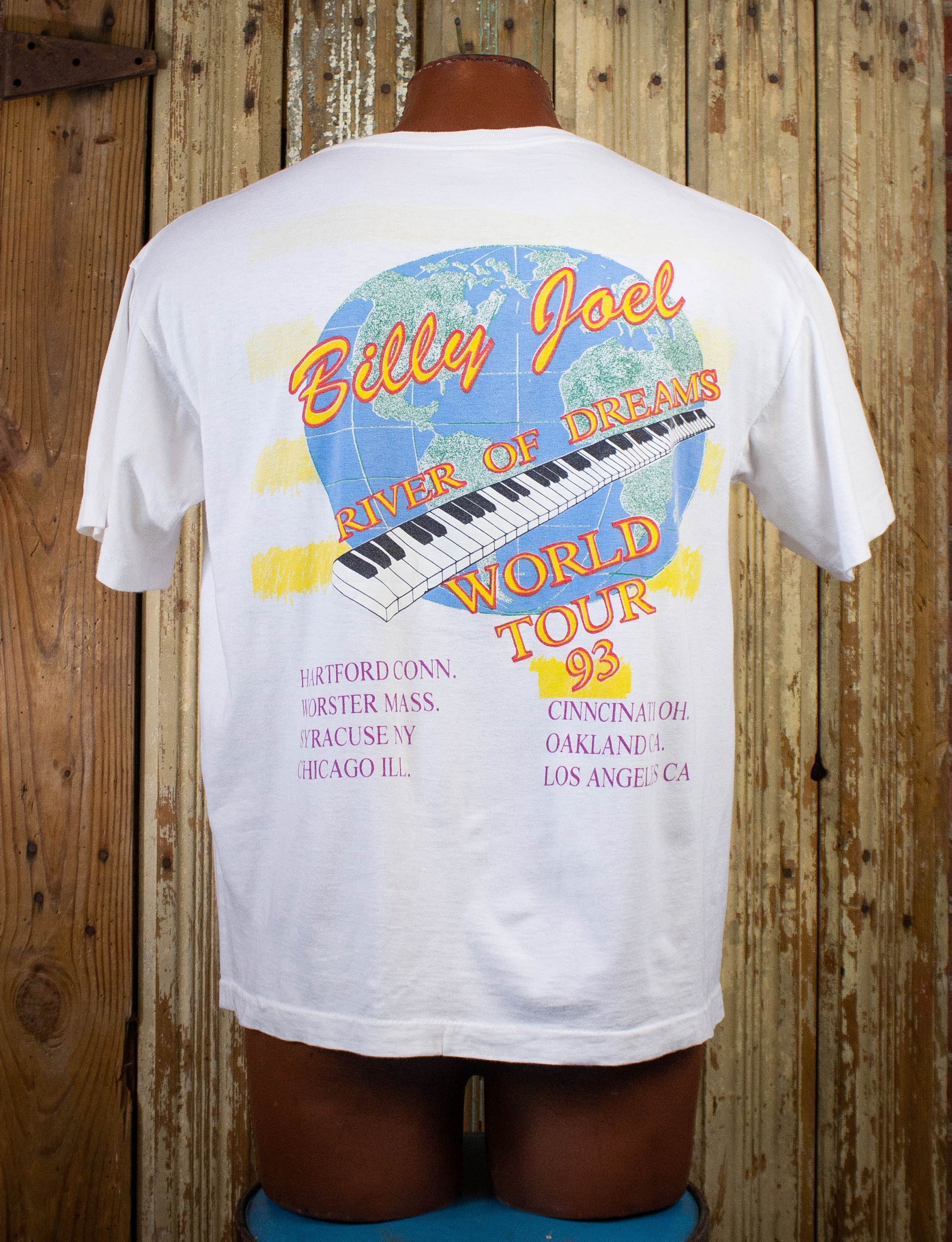 Vintage Billy Joel River Of Dreams Concert T Shirt 1993 White XL