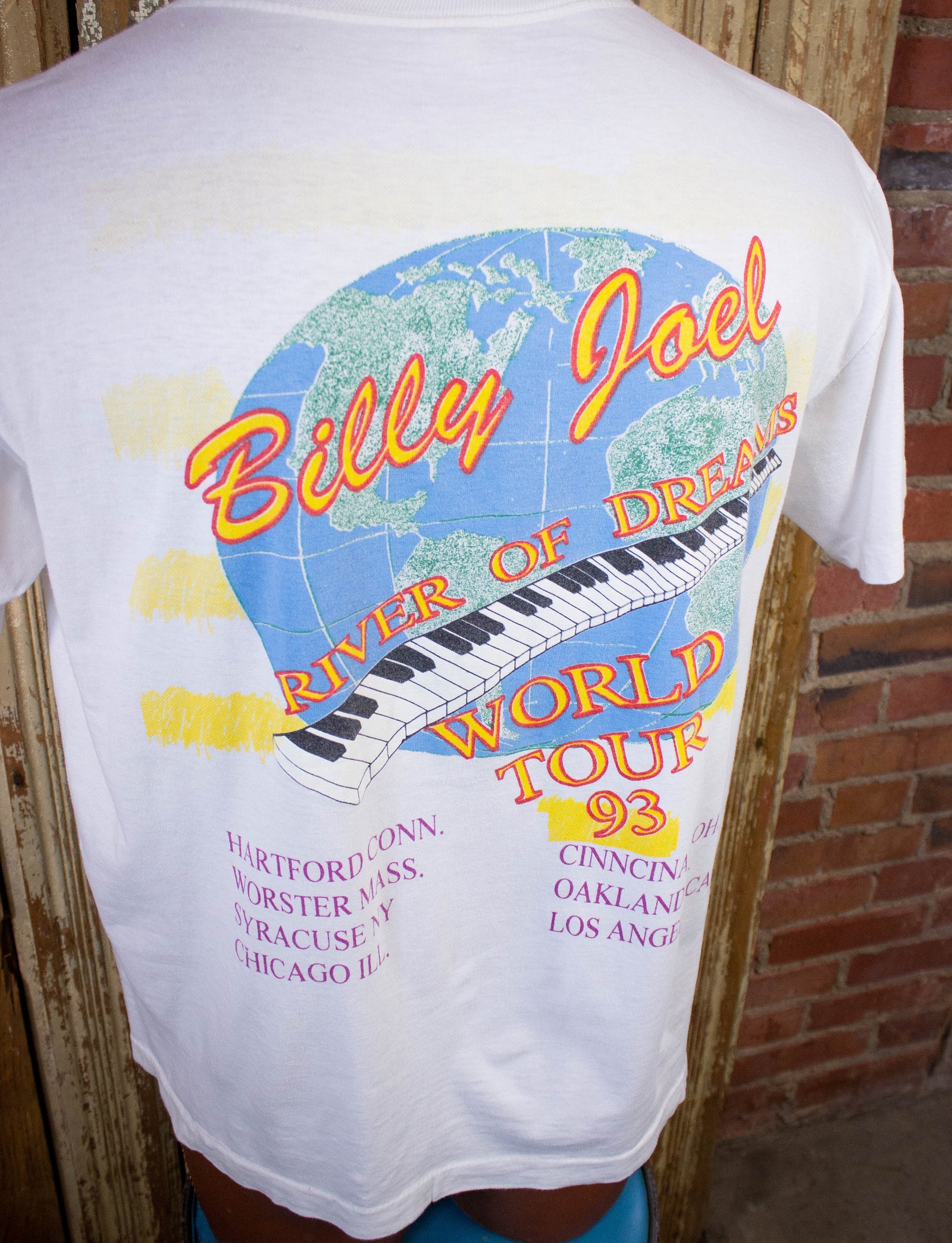 Vintage Billy Joel River Of Dreams Concert T Shirt 1993 White XL