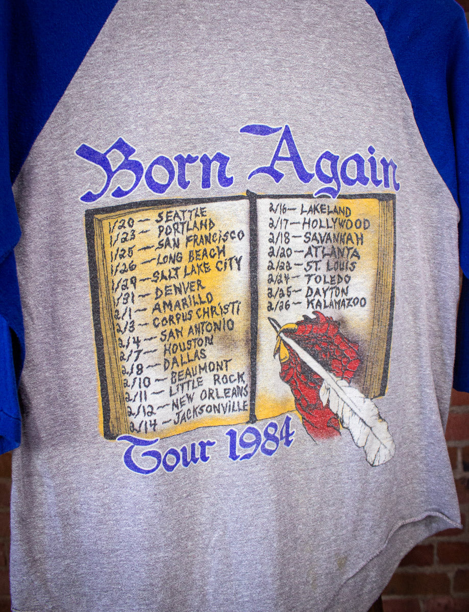 Vintage Black Sabbath Born Again Raglan Concert T Shirt 1984 Blue/Gray Small