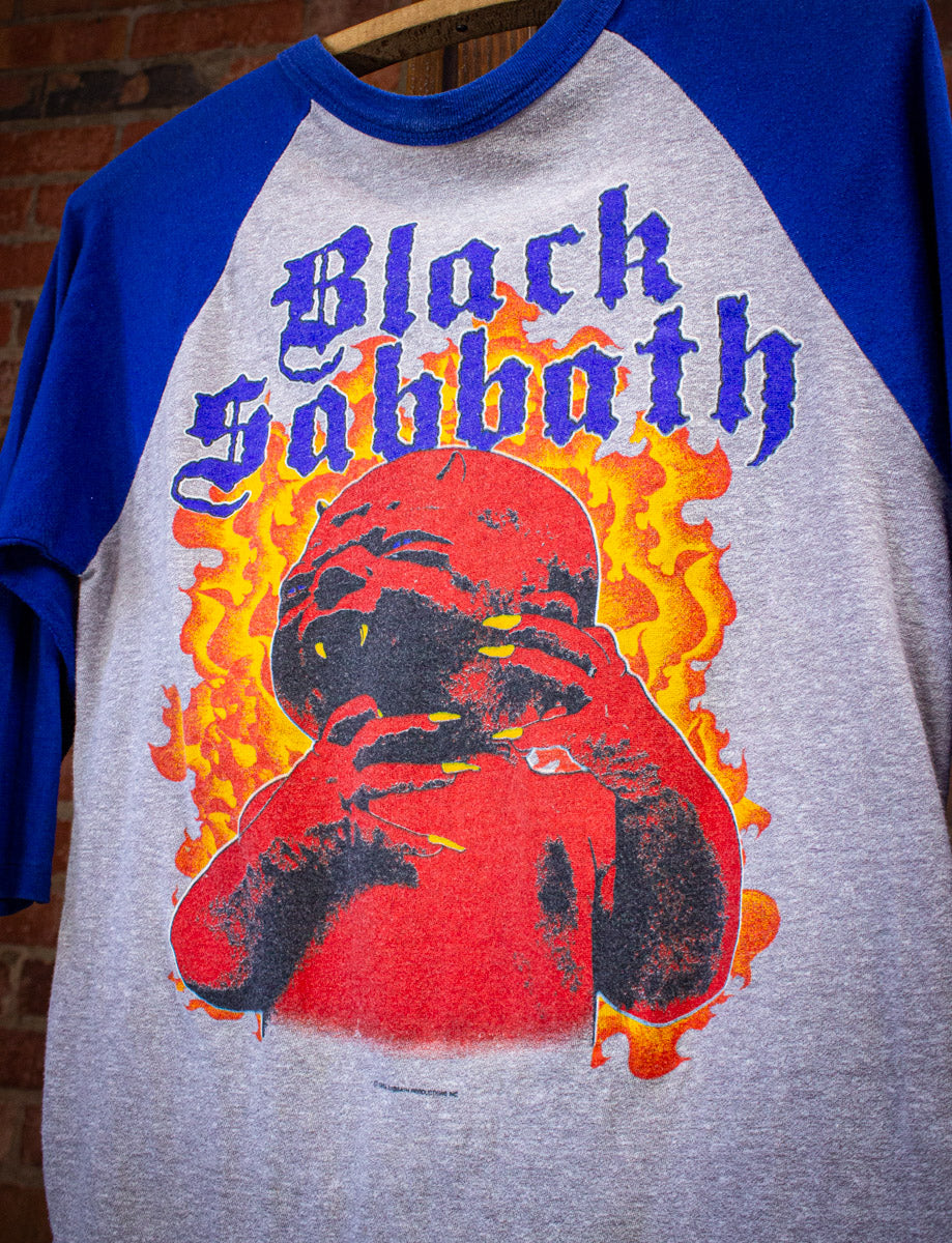 Vintage Black Sabbath Born Again Raglan Concert T Shirt 1984 Blue/Gray Small