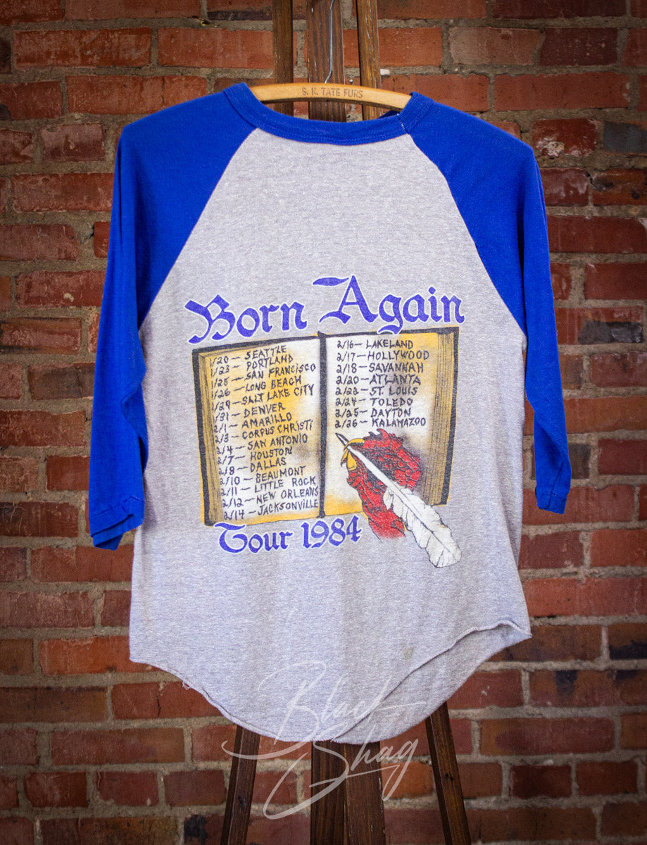 Vintage Black Sabbath Born Again Raglan Concert T Shirt 1984 Blue/Gray Small