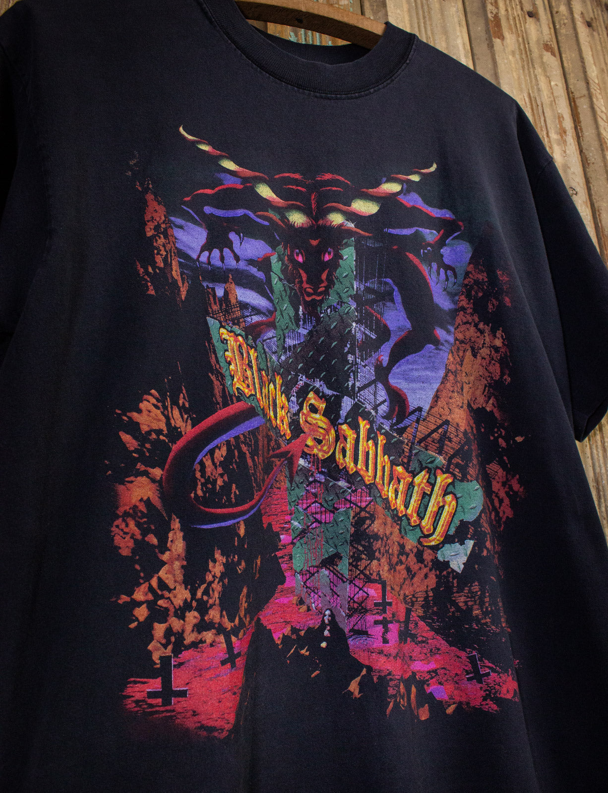 Vintage Black Sabbath Goat Tour Concert T Shirt 90s Black Large