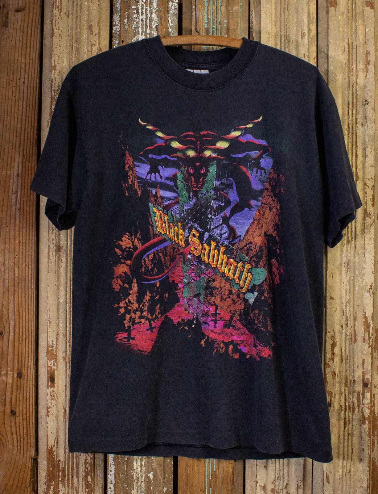 Vintage Black Sabbath Goat Tour Concert T Shirt 90s Black Large