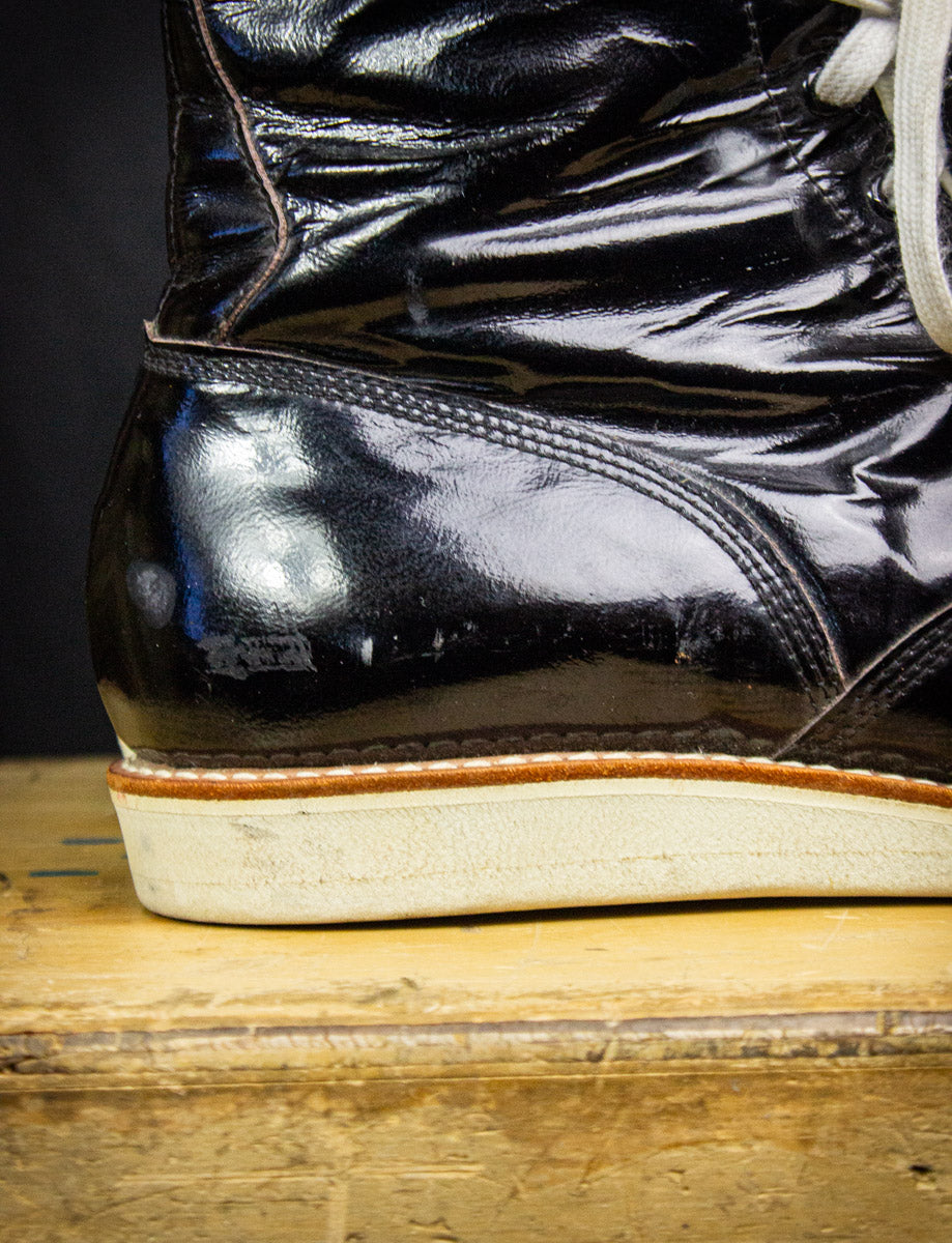 Vintage Black Wrestling Boots 70s Size 9/10