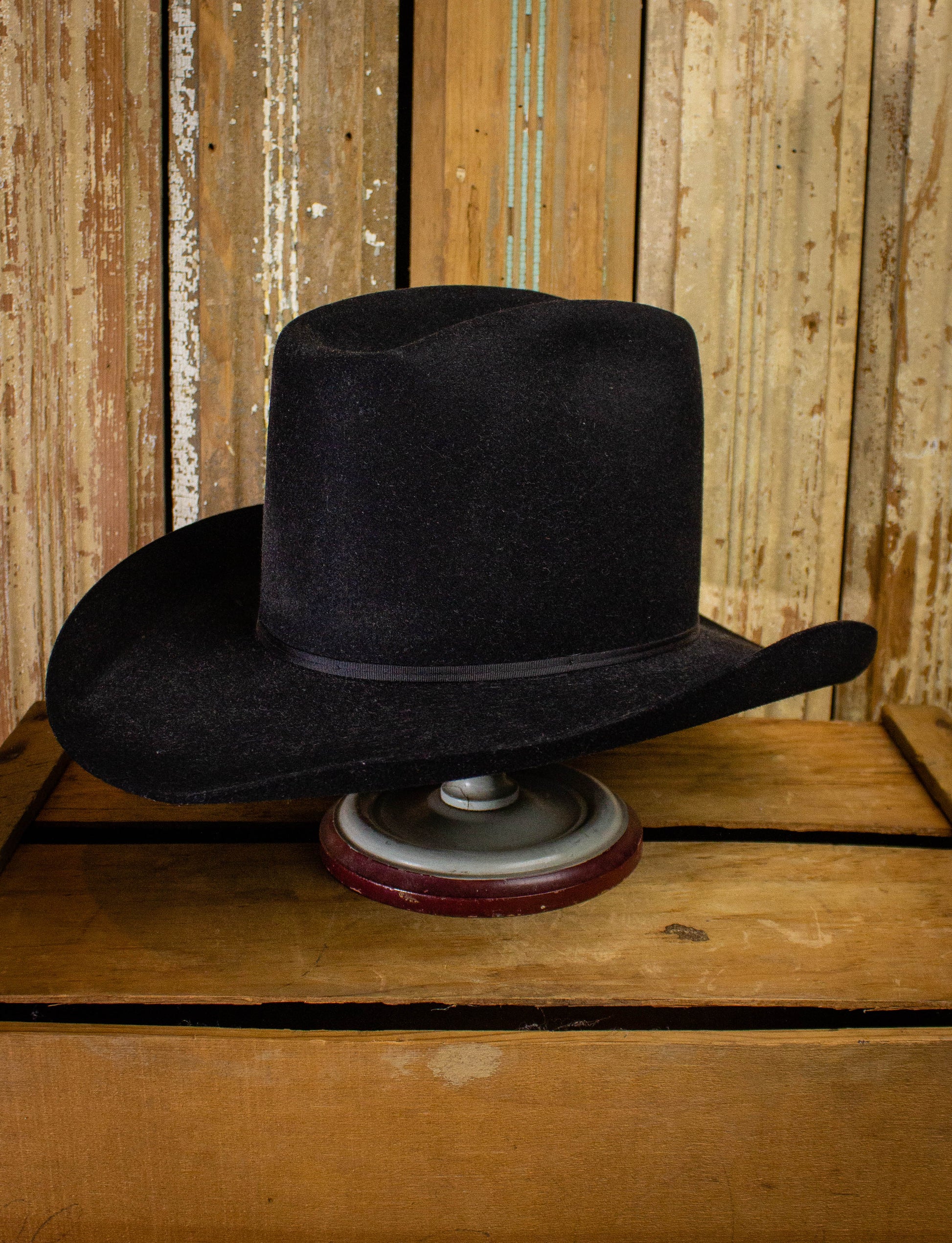 Vintage Black 3X Beaver Resistol Cowboy Hat Black 6 3/4