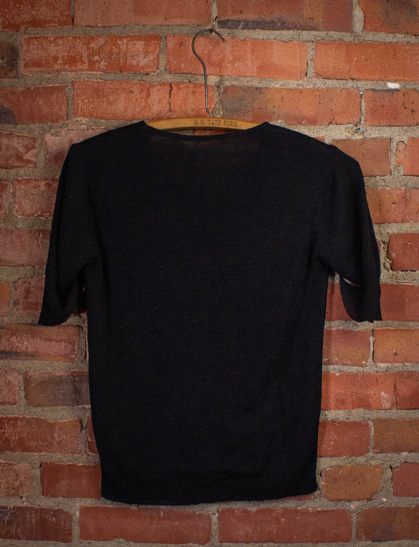 Vintage Women's Blank Black Shirt 70s XS
