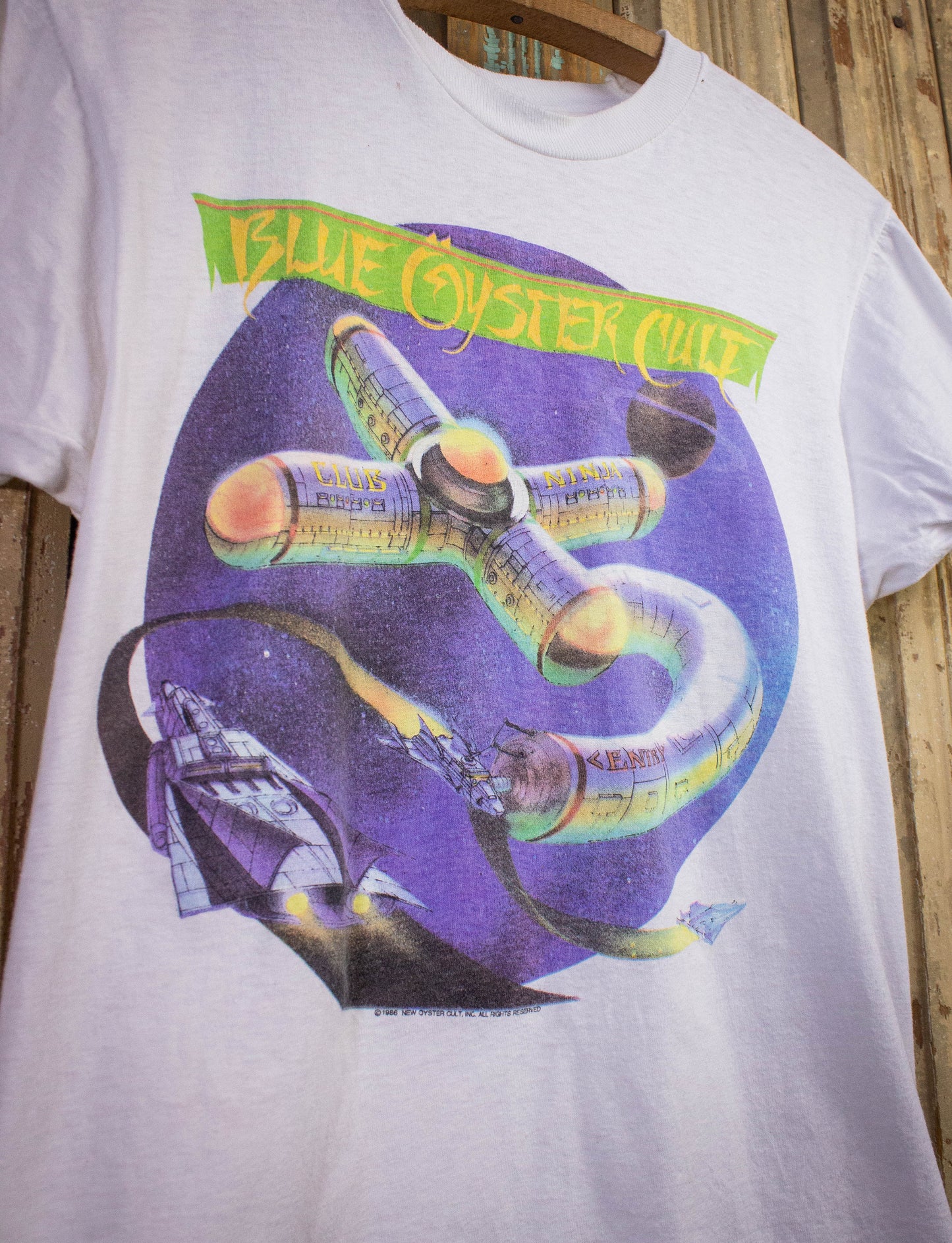 Vintage Blue Oyster Cult Club Ninja World Tour Concert T Shirt 1986 White Small