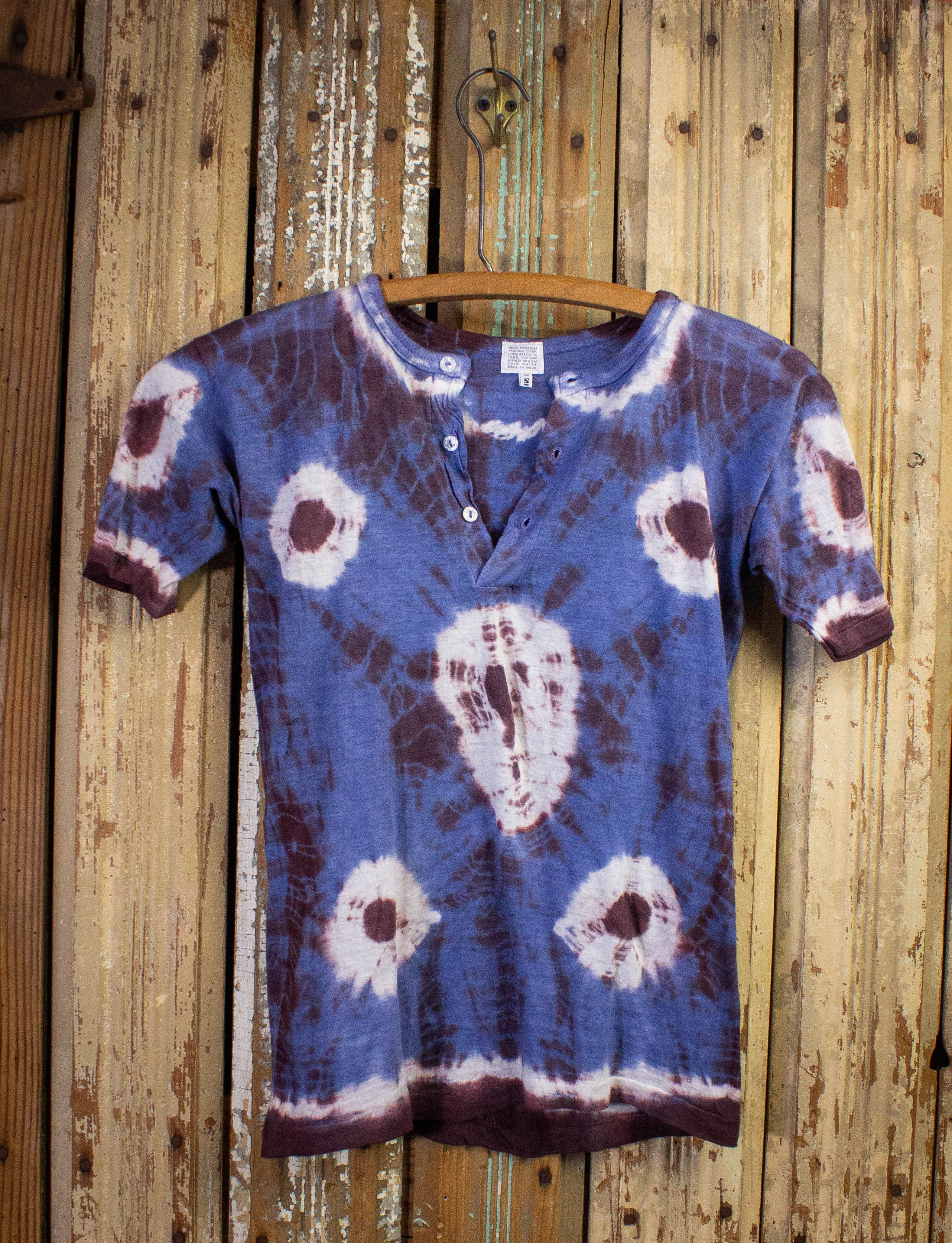 Tie dye blue shirt with online bleach