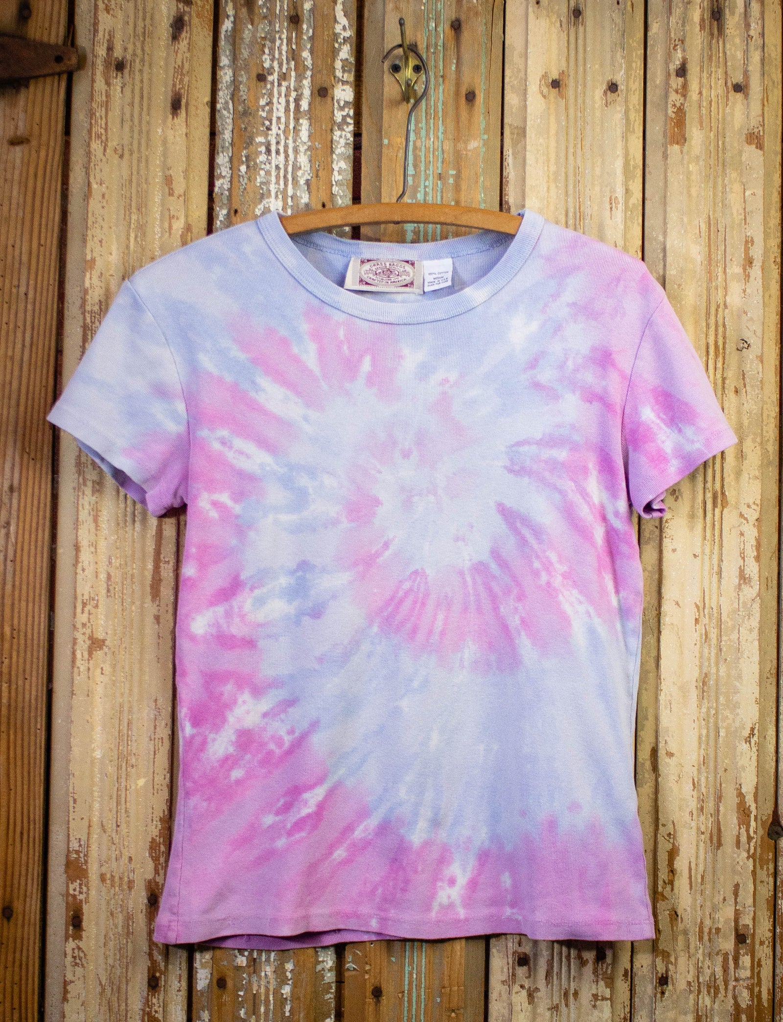 Vintage Blue and Purple Tie Dye T Shirt 70s Small