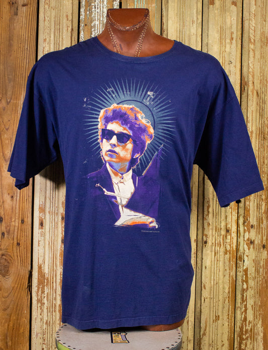 Vintage Bob Dylan Concert T Shirt 2002 Blue 2XL