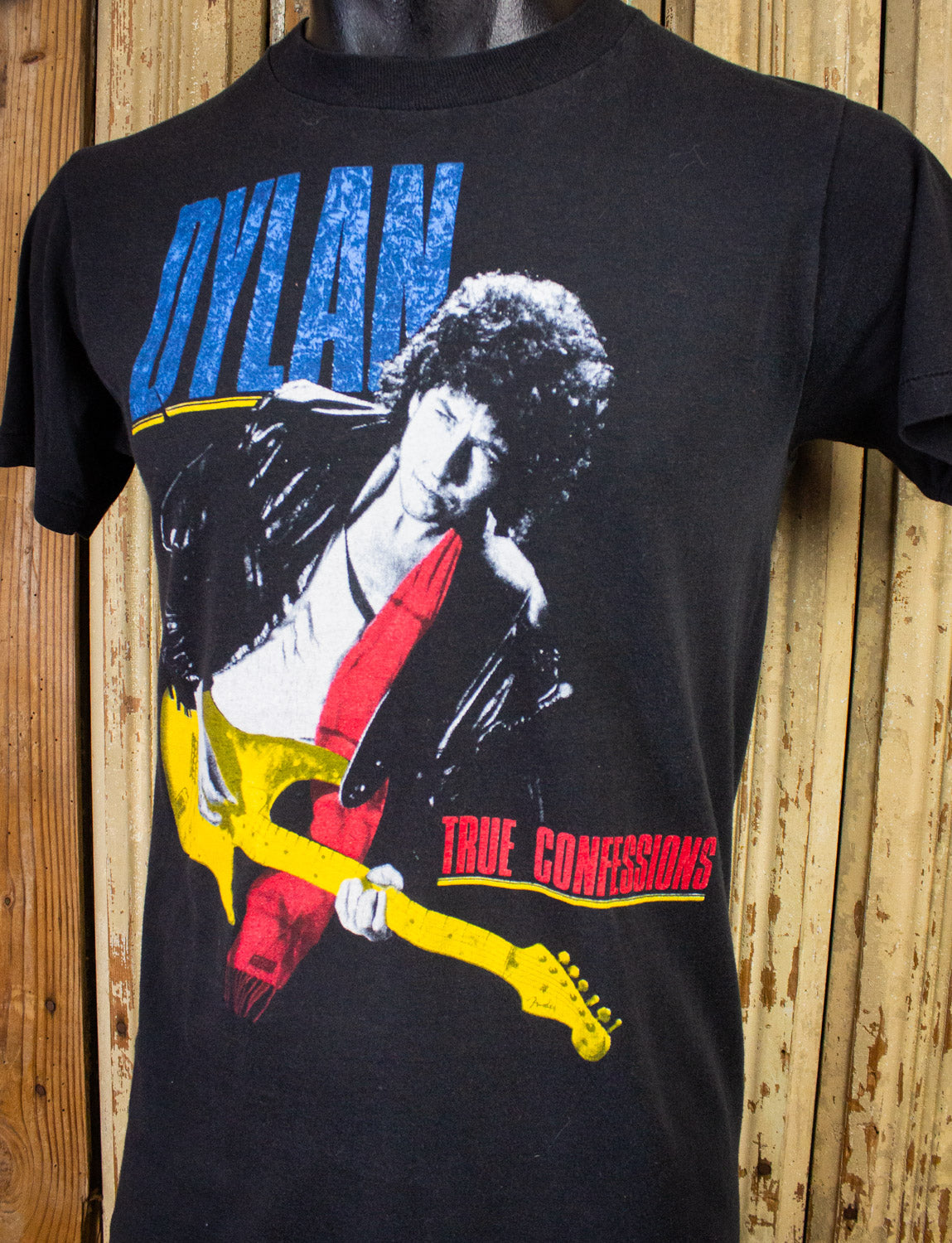 Vintage Bob Dylan & Tom Petty True Confessions Tour Concert T Shirt 1986 Black Small