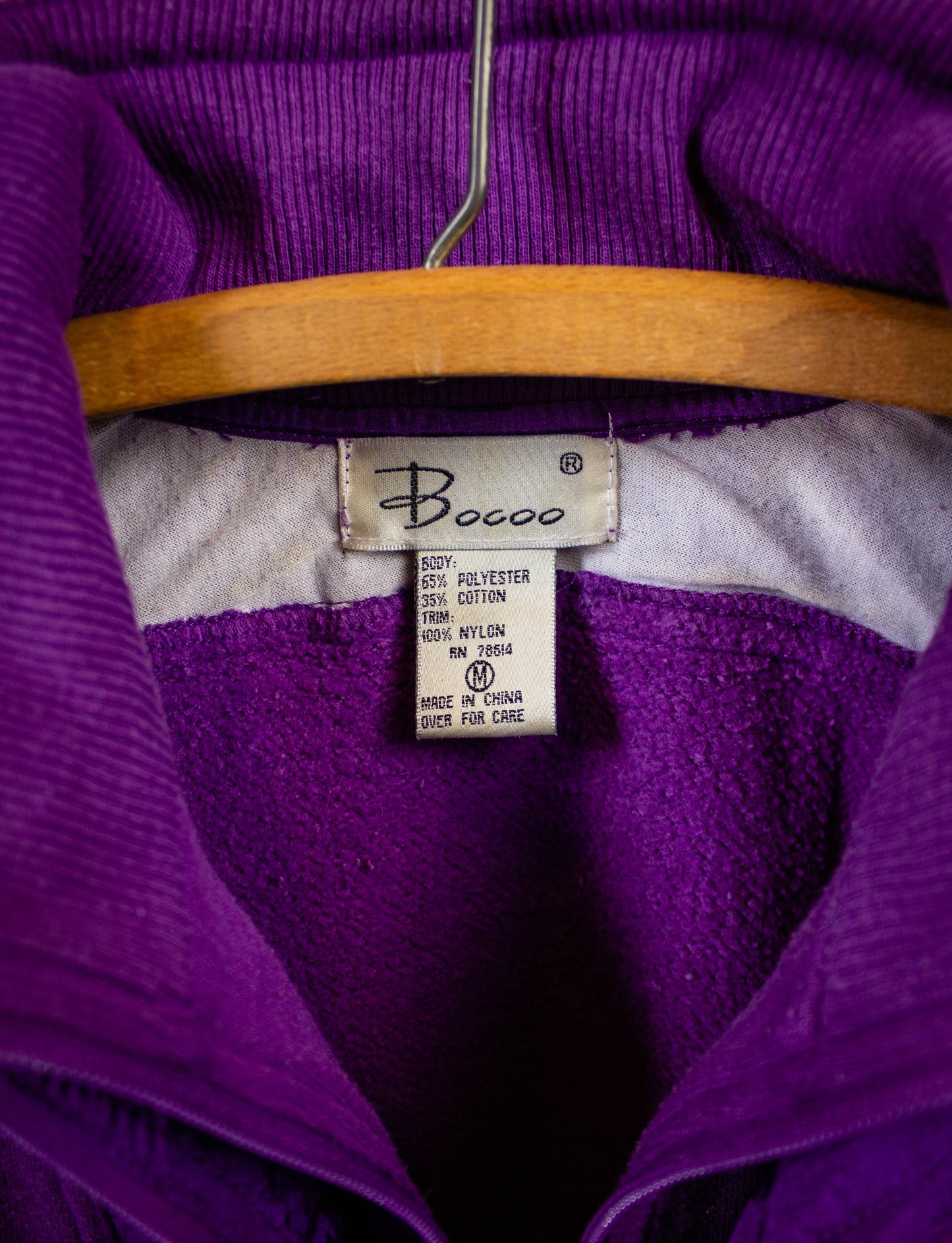 Vintage Bocco Purple 2 piece track suit 1980s M
