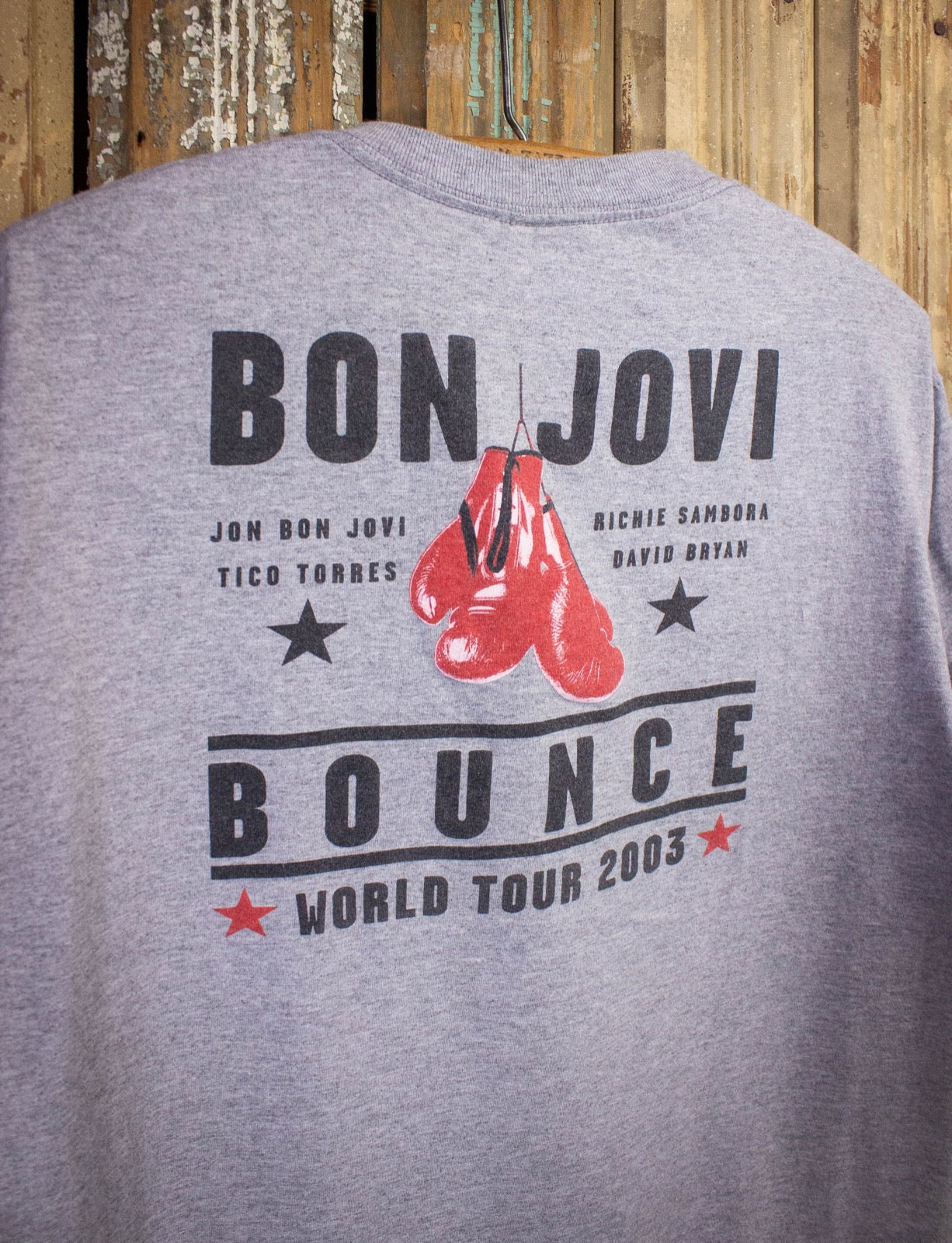 Vintage Bon Jovi The Bounce Tour Concert T Shirt 2003 Gray Large