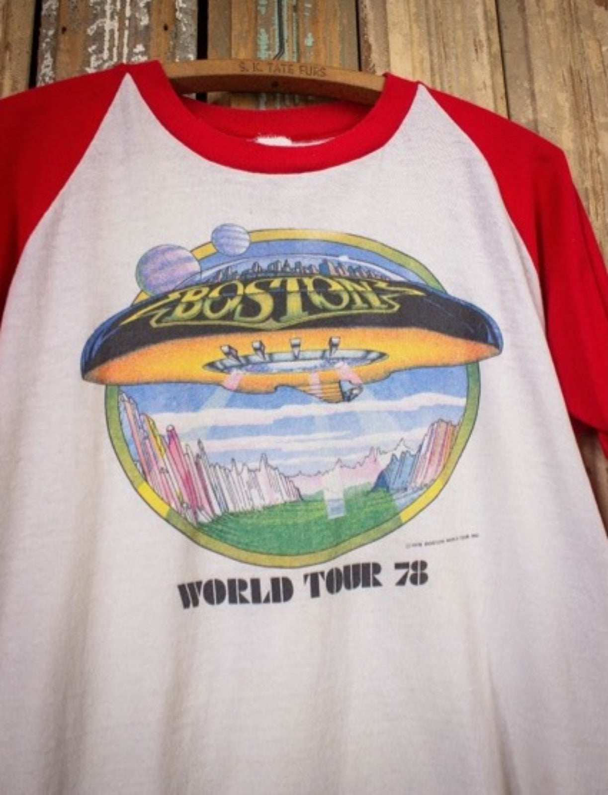 Vintage Boston World Tour 1978 Raglan Jersey T Shirt Large