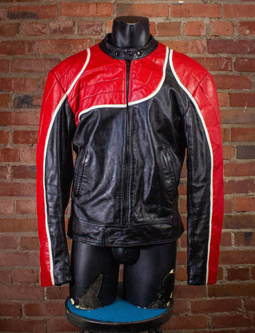 Vintage Cobra Larami Fringe Leather Jacket 70s Brown and Tan Small