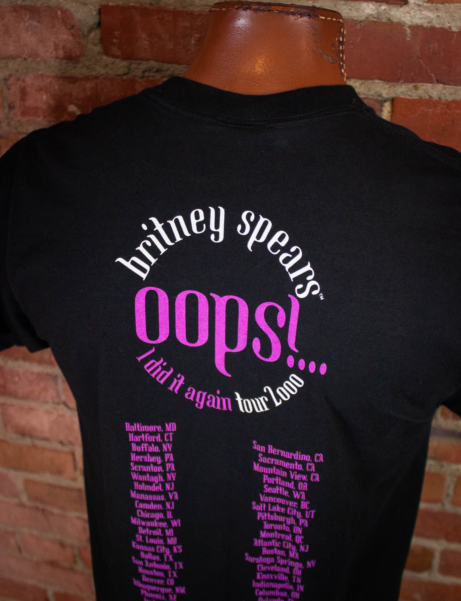 Vintage Britney Spears Oops I Did It Again Tour Concert T Shirt 2000 Black Medium