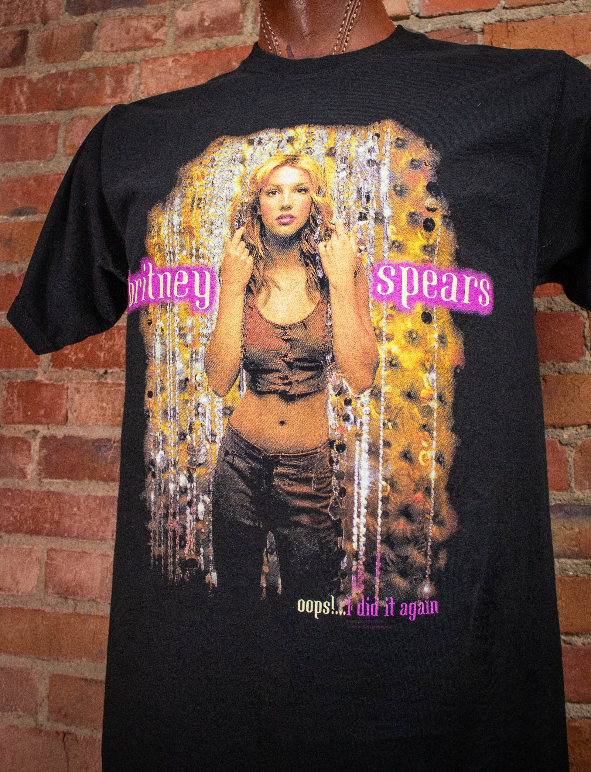Vintage Britney Spears Oops I Did It Again Tour Concert T Shirt 2000 Black Medium