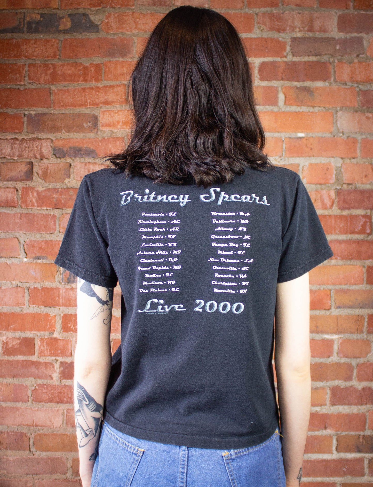 Vintage Britney Spears Concert T Shirt 2000 Live Black XS