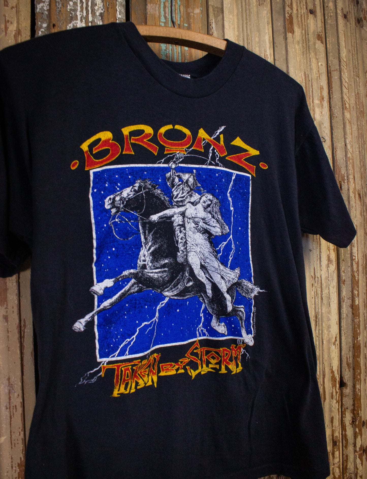 Vintage Bronz Taken By Storm Concert T Shirt 1984 Black