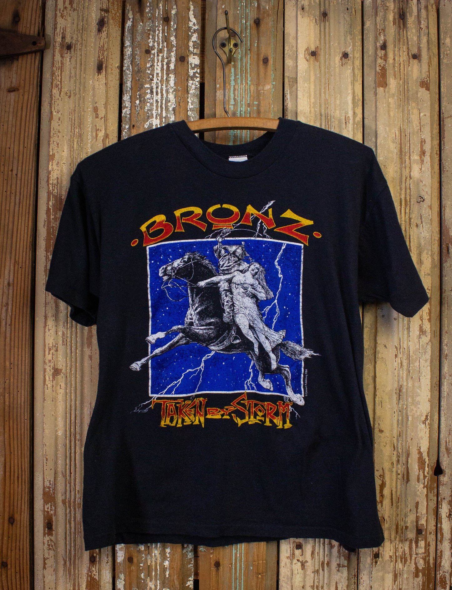 Vintage Bronz Taken By Storm Concert T Shirt 1984 Black