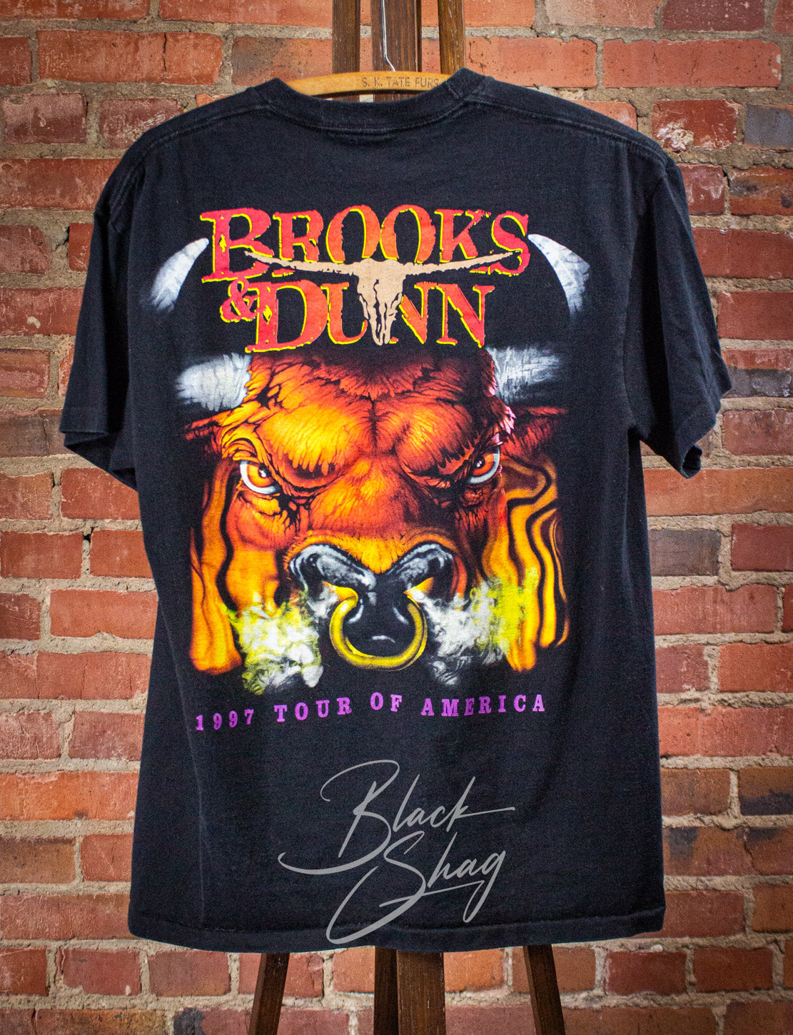 Vintage Brooks n Dunn Tour of America Concert T Shirt 1997 Black Medium/Large