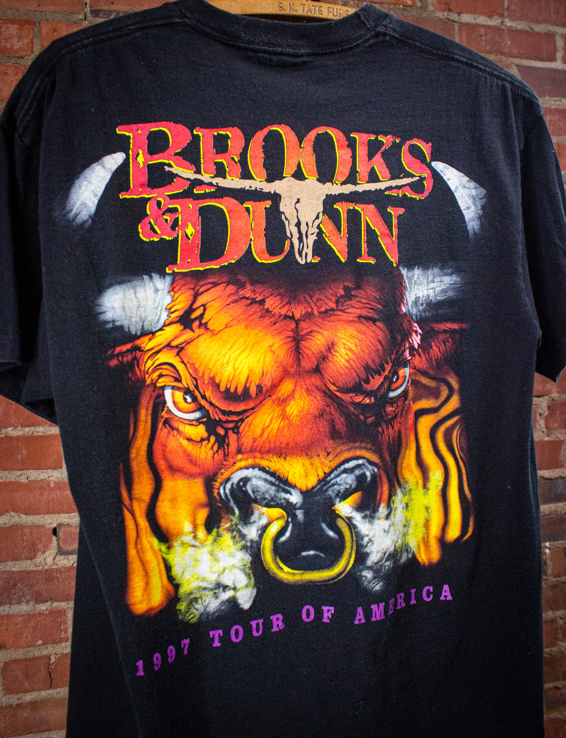 Vintage Brooks n Dunn Tour of America Concert T Shirt 1997 Black Medium/Large