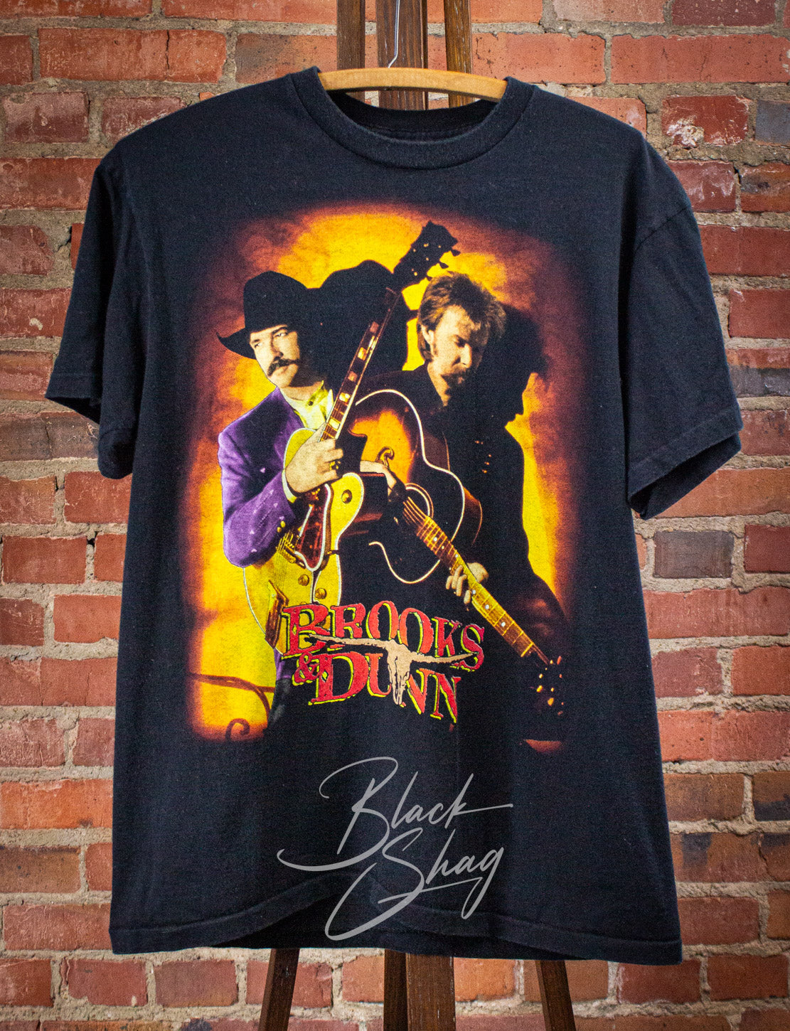 Vintage Brooks n Dunn Tour of America Concert T Shirt 1997 Black Medium/Large