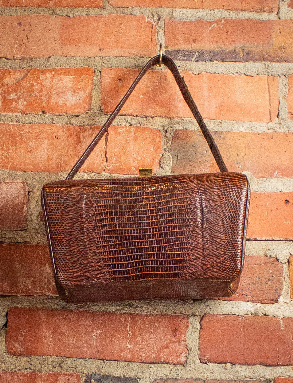 Vintage Brown Lizard Handbag Purse – Black Shag Vintage