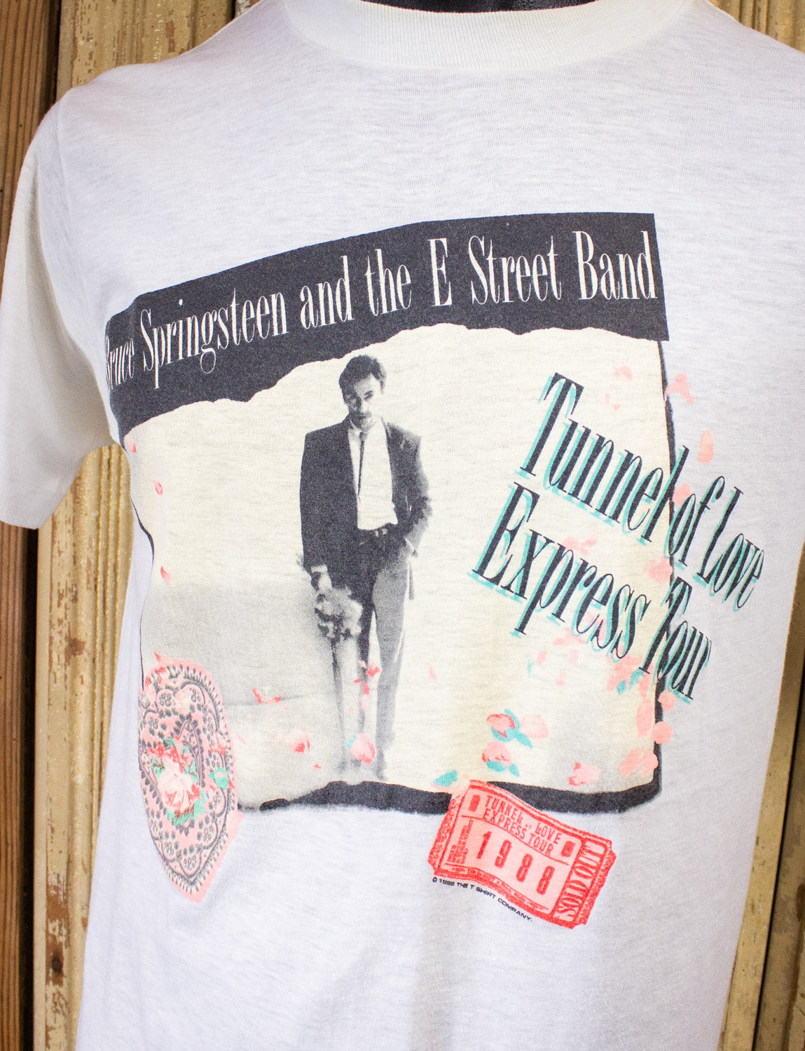 Vintage Bruce Springsteen Tunnel Of Love Concert T Shirt 1988 White Small