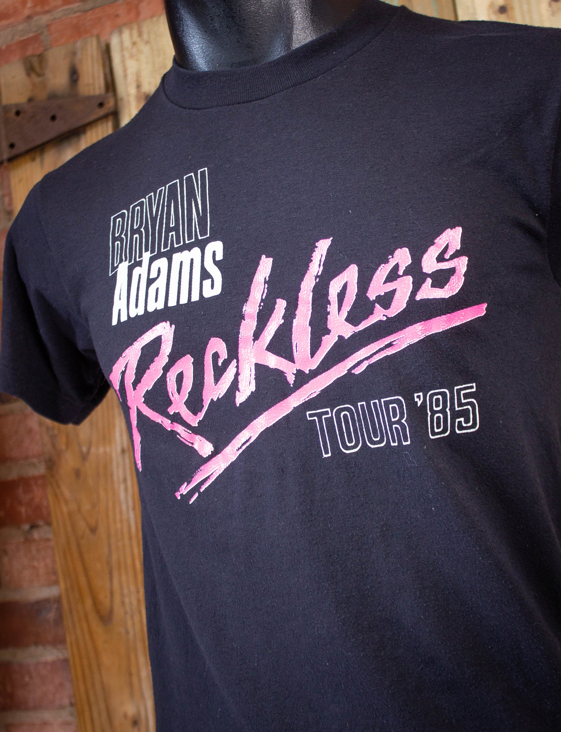 Vintage Bryan Adams Reckless Concert T-Shirt 1985 Black S