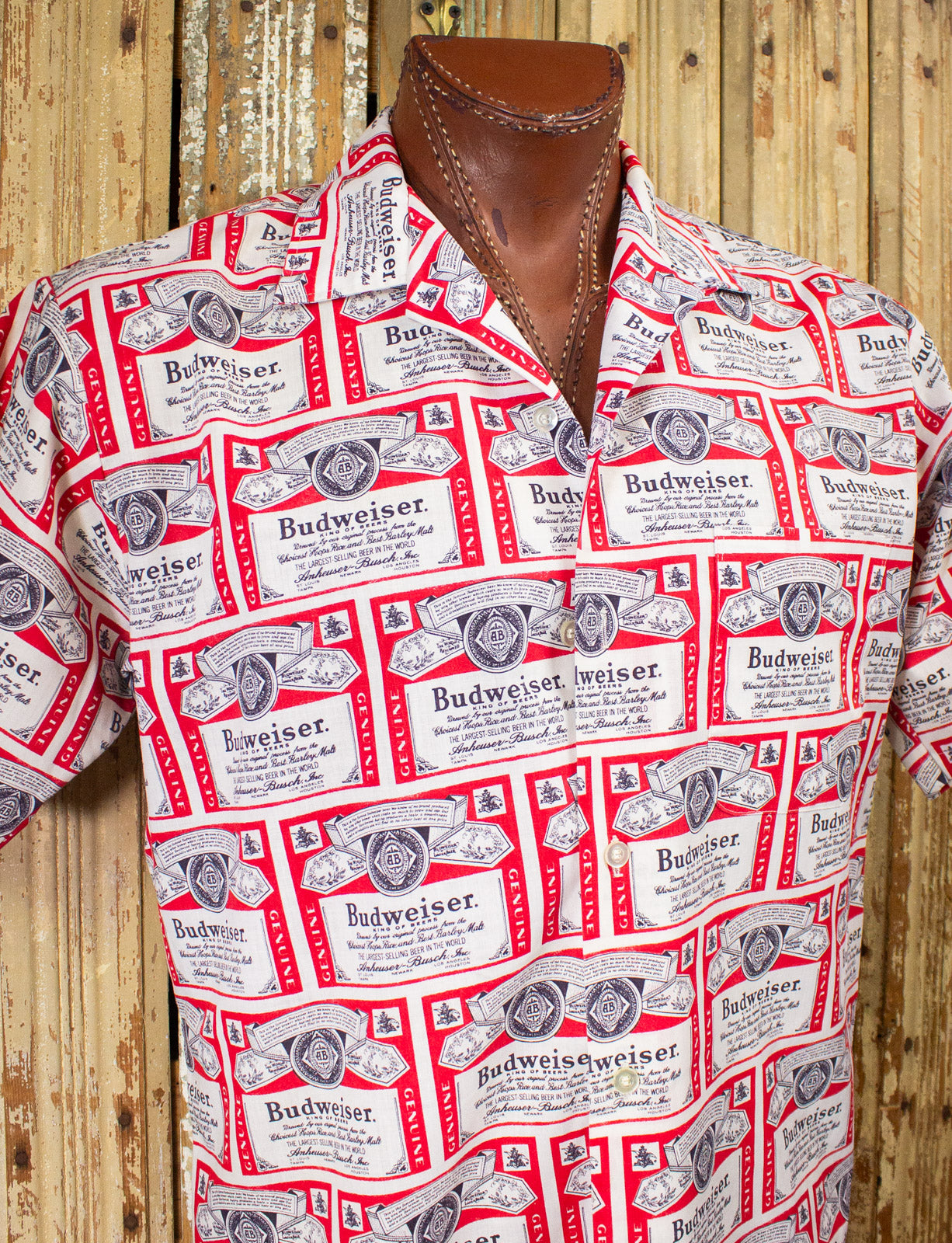 Vintage Budweiser Button Up Shirt 70s XL