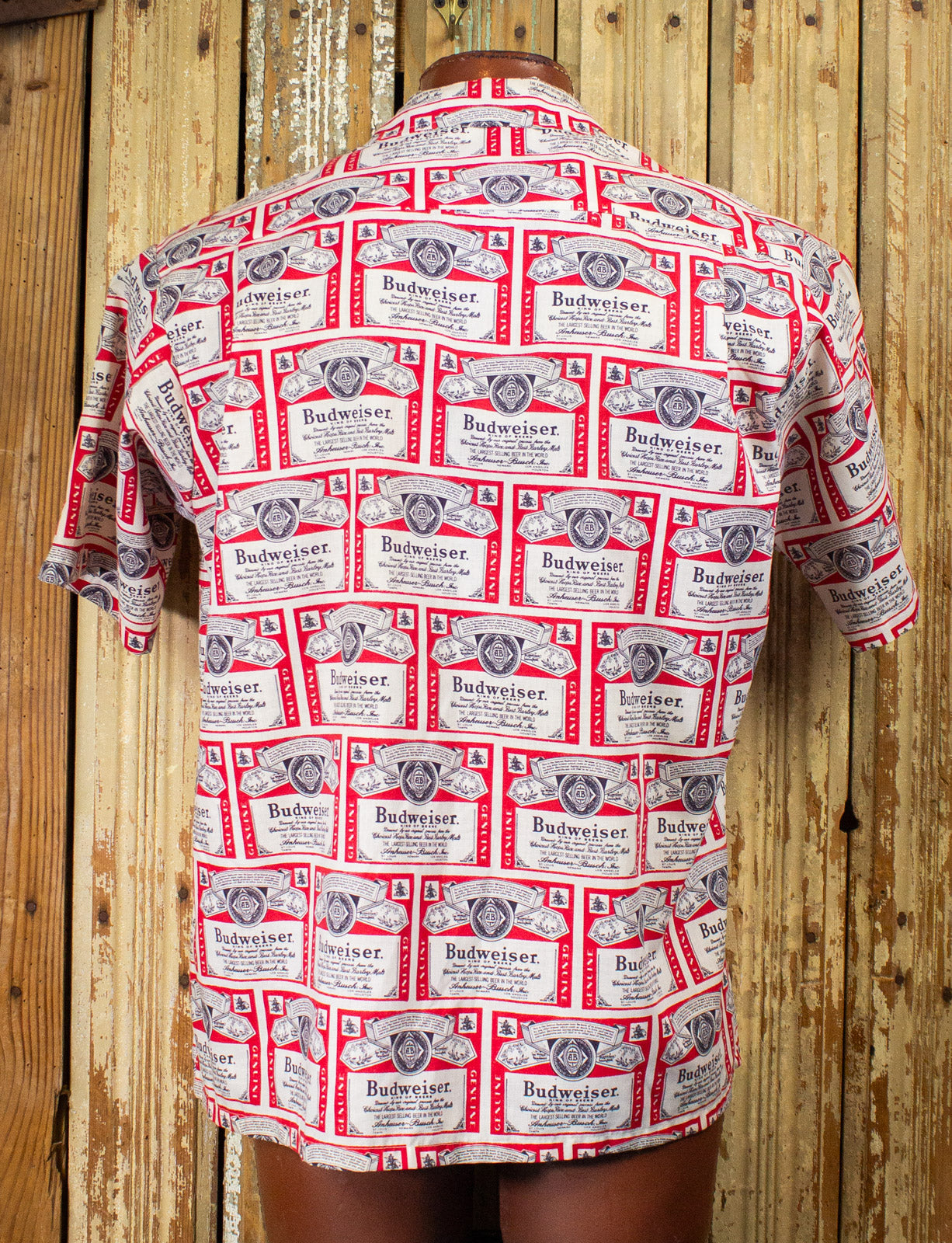 Vintage Budweiser Button Up Shirt 70s XL