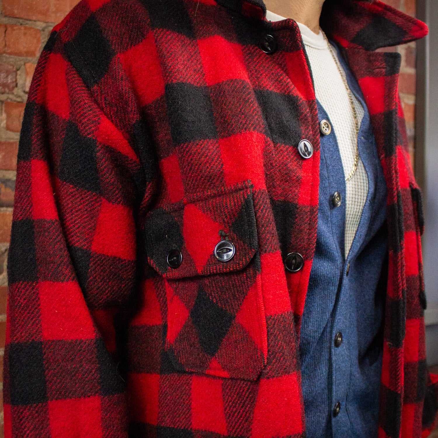 Vintage Buffalo Plaid Flannel Shirt Red/Black XL