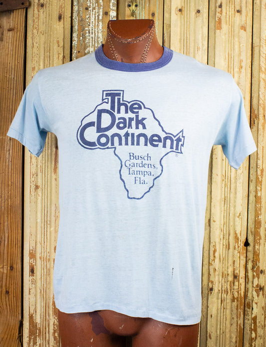 Vintage Busch Gardens The Dark Continent Graphic Ringer T Shirt 80s Large