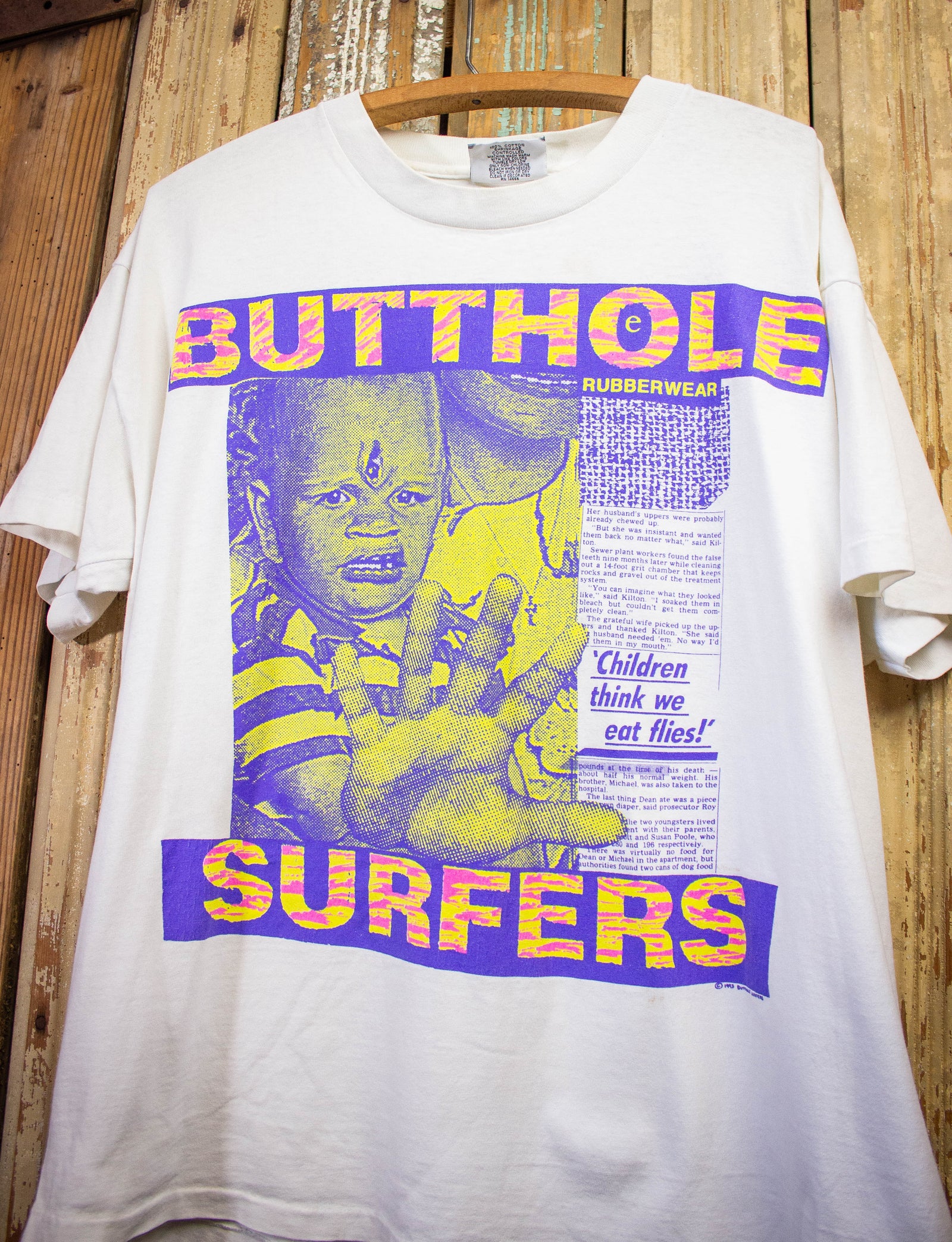 Vintage Butthole Surfers Rubberwear Concert T Shirt 1993 White XL