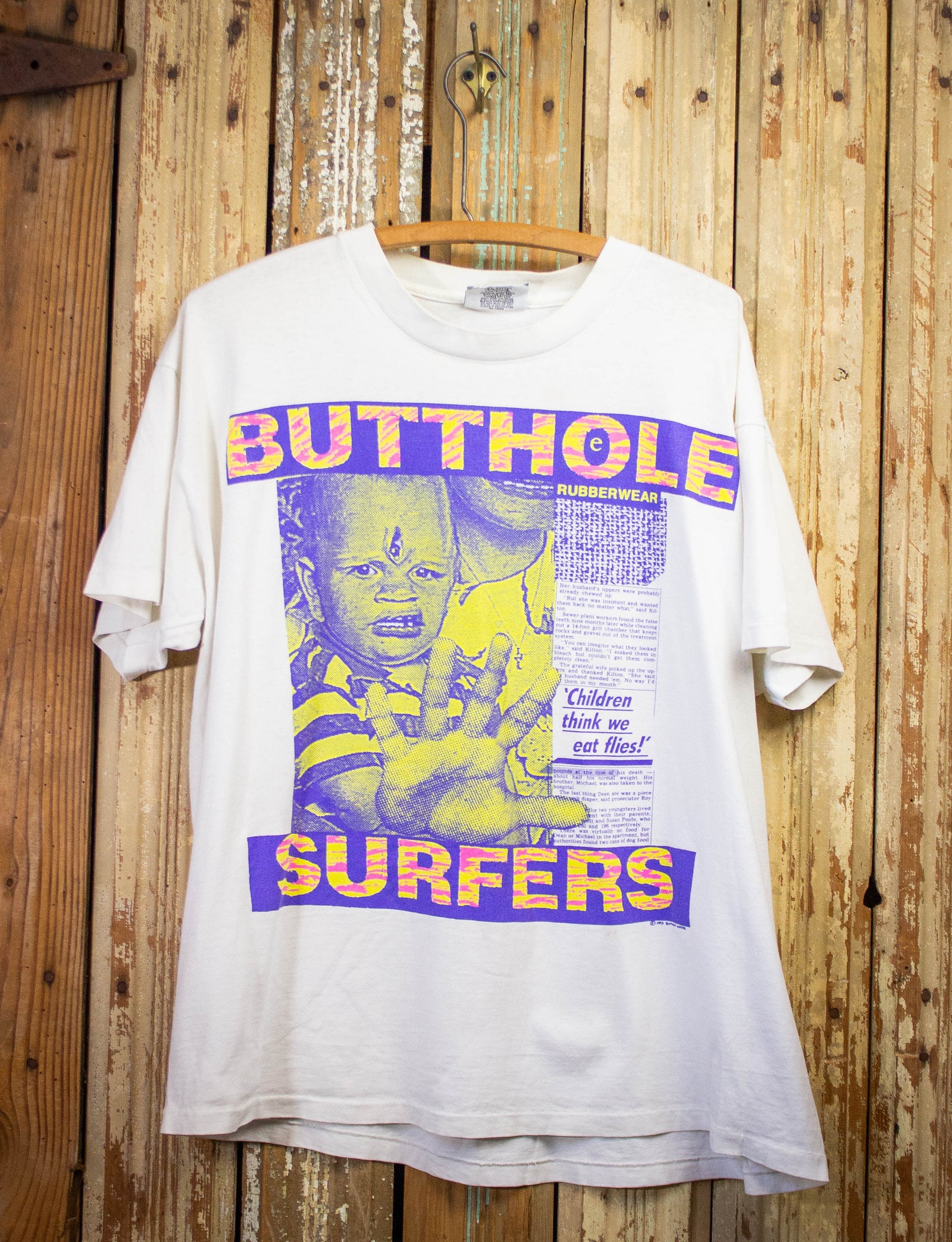 Vintage Butthole Surfers Rubberwear Concert T Shirt 1993 White XL