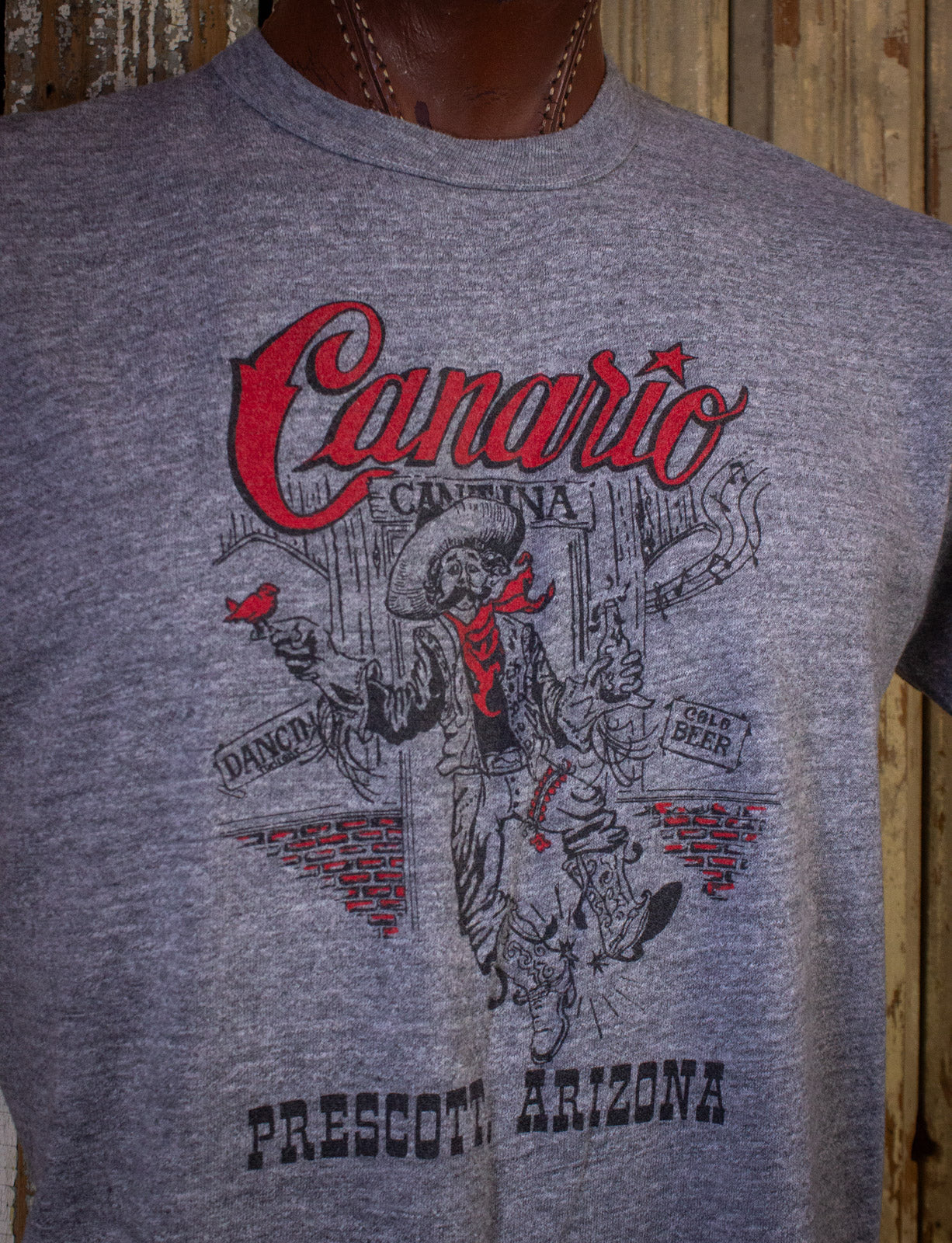 Vintage Canario Cantina Graphic T Shirt 70s Grey XL