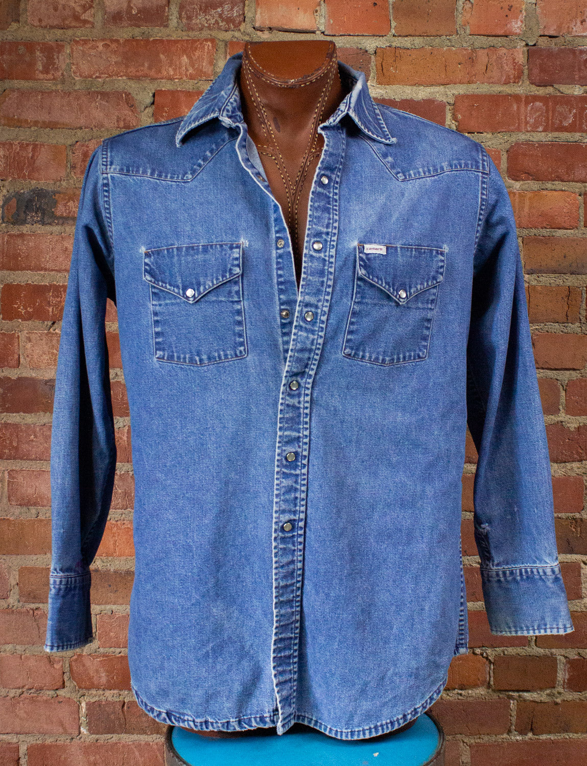 Vintage Carhartt Pearl Snap Denim Shirt XL