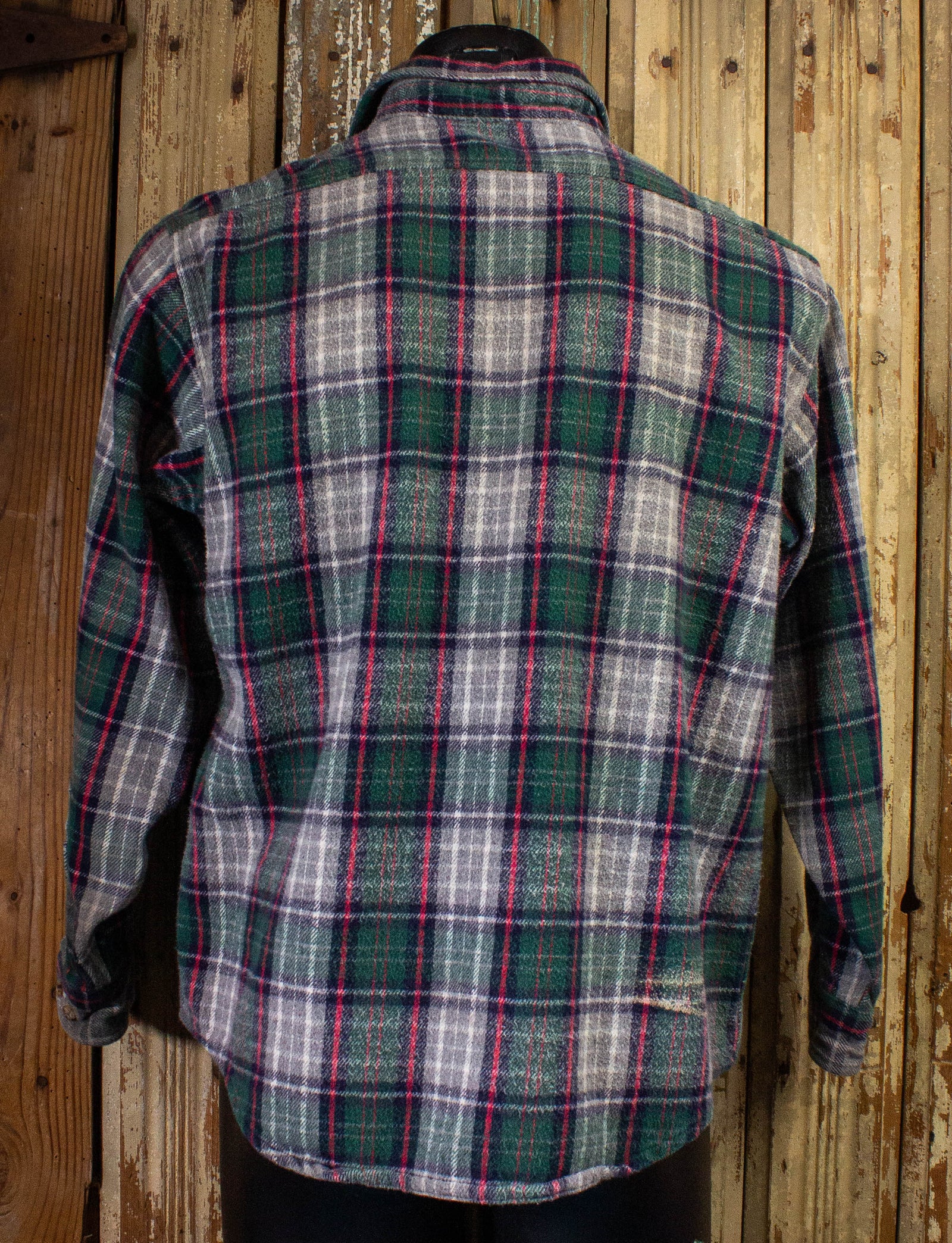 Vintage Carhartt Plaid Flannel Shirt Medium Green/Gray/Red
